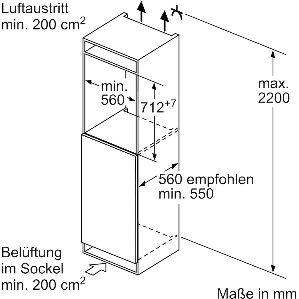 SIEMENS Einbaugefrierschrank »GI11VADE0«, iQ500, 71,2 cm hoch, 55,8 cm breit