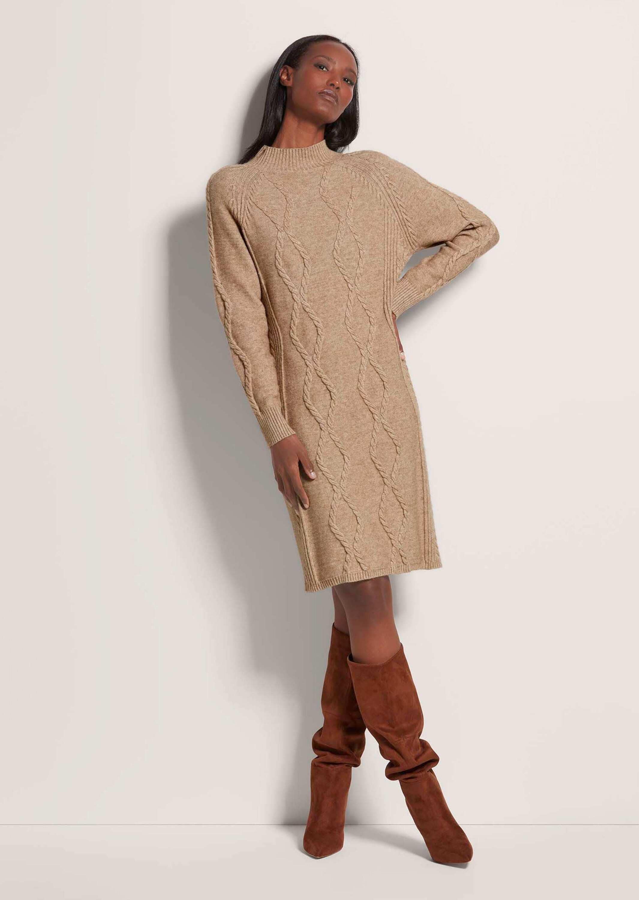 MADELEINE Strickkleid »Strickkleid Strickkleid mit Zopfmuster«