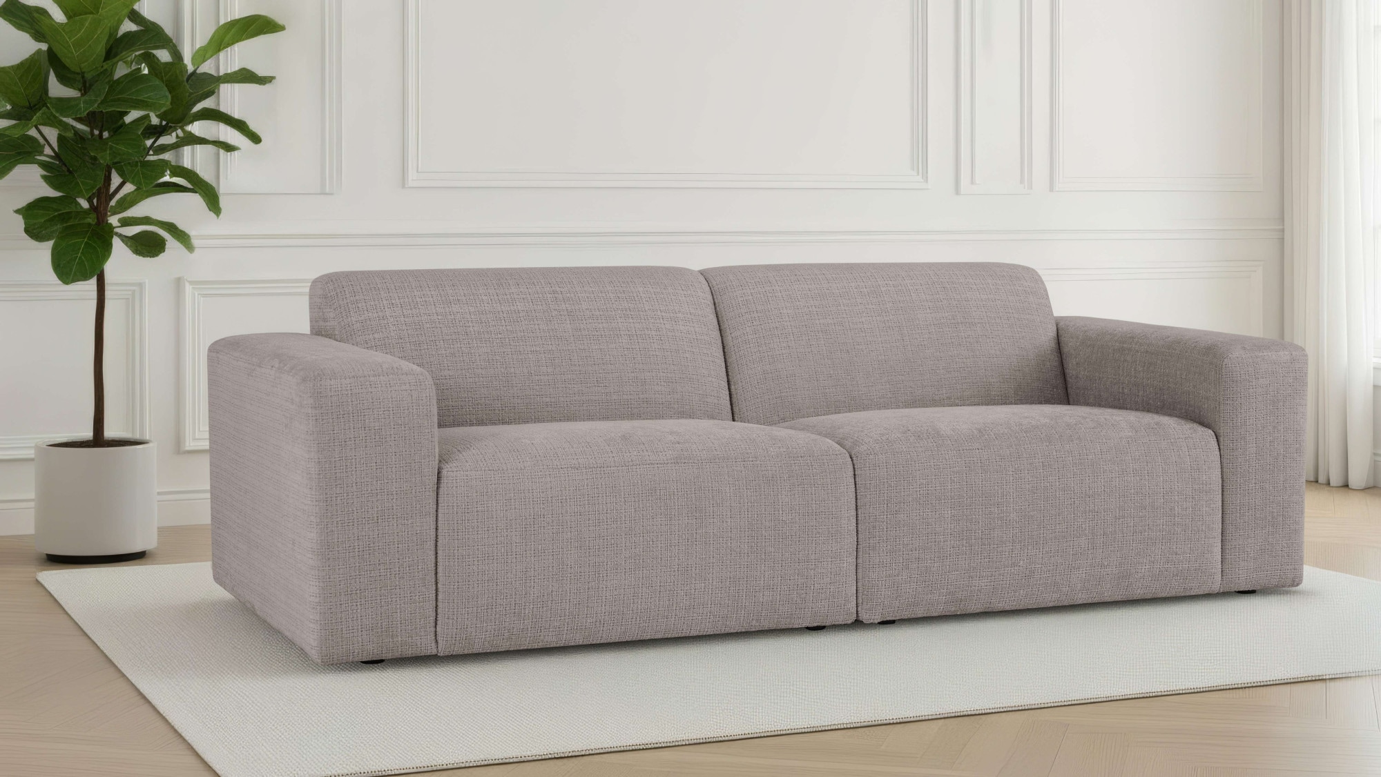3-Sitzer OTTO HOME, B:228cm H:88cm T:98cm, grau, 100% Polyester, Sofas, "Koa, 228 cm, Modulsofa in Cord, Chenille, Struktur, Webstoff", Designsofa,