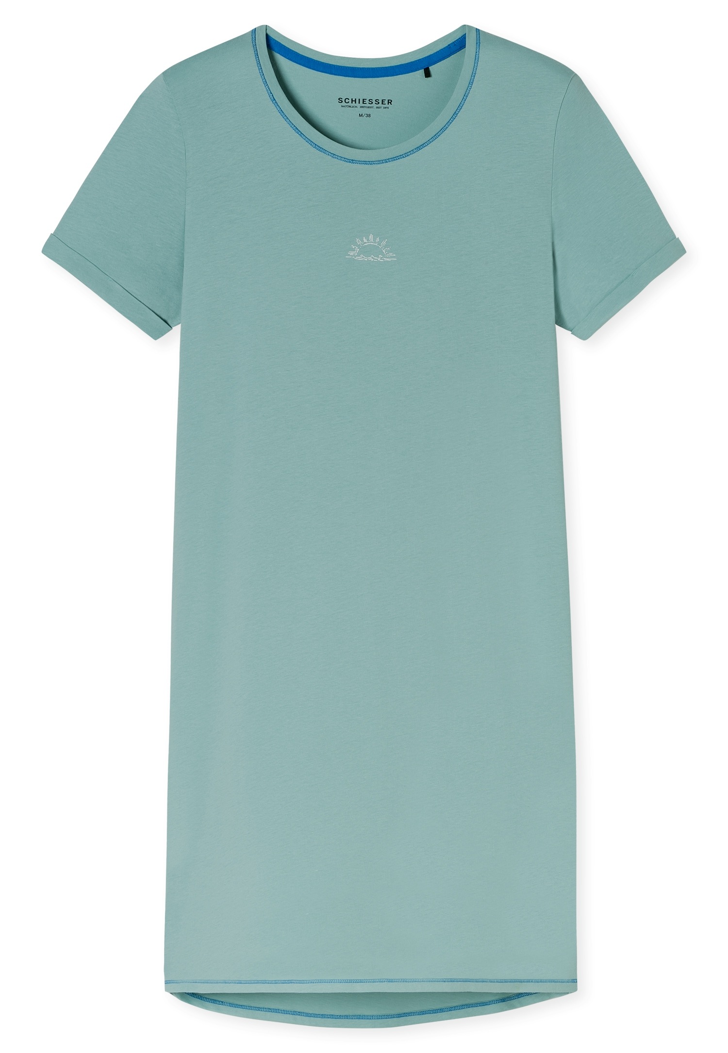 Schiesser Nachthemd »Casual Essentials«, mit Statement-Print, Baumwolle, kurzärmelig, Rundhalsausschnitt