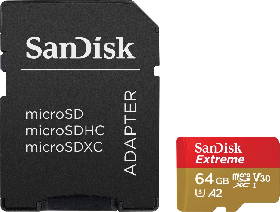 SANDISK Speicherkarte "Extreme 64GB", 64 GB, bunt, Speicherkarten