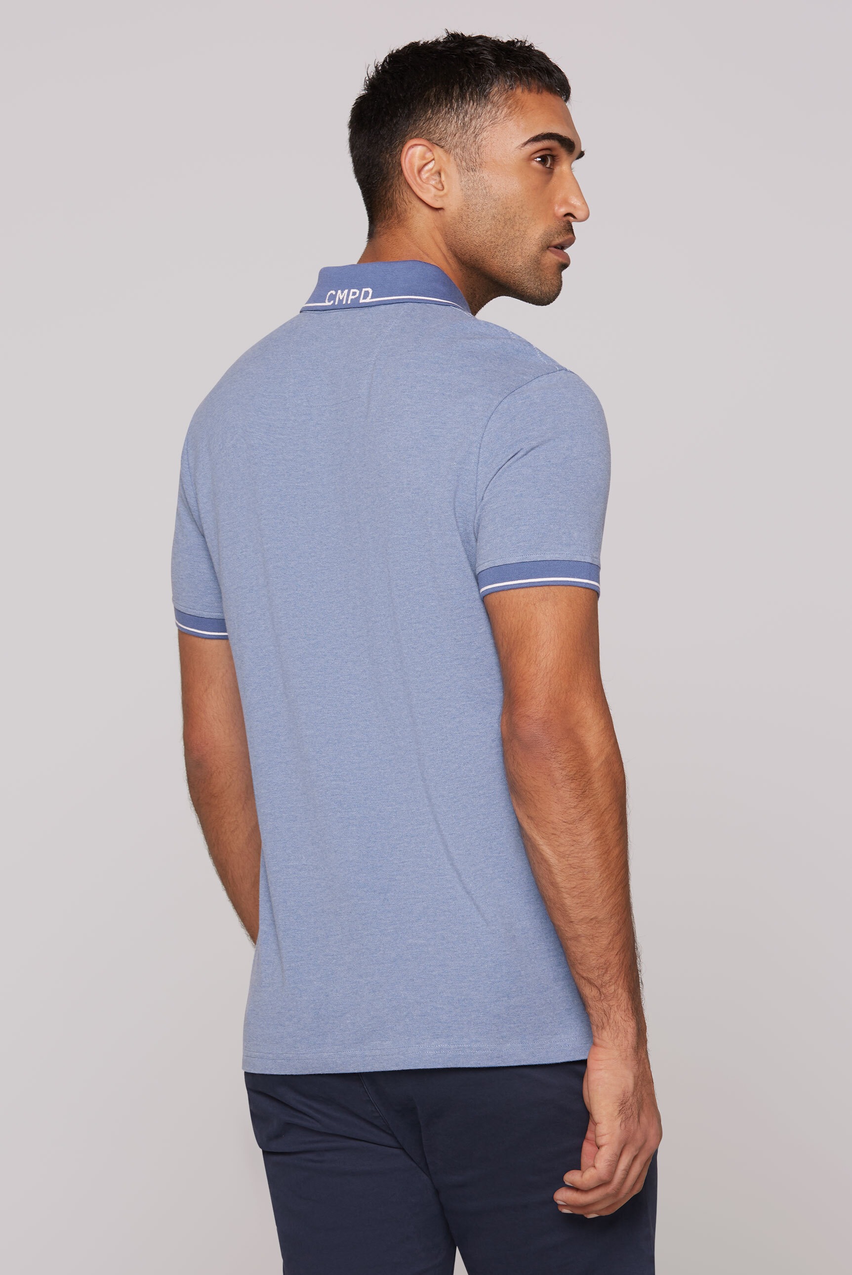 CMPD Poloshirt, mit Seitenschlitze und längerer Rückenpartie