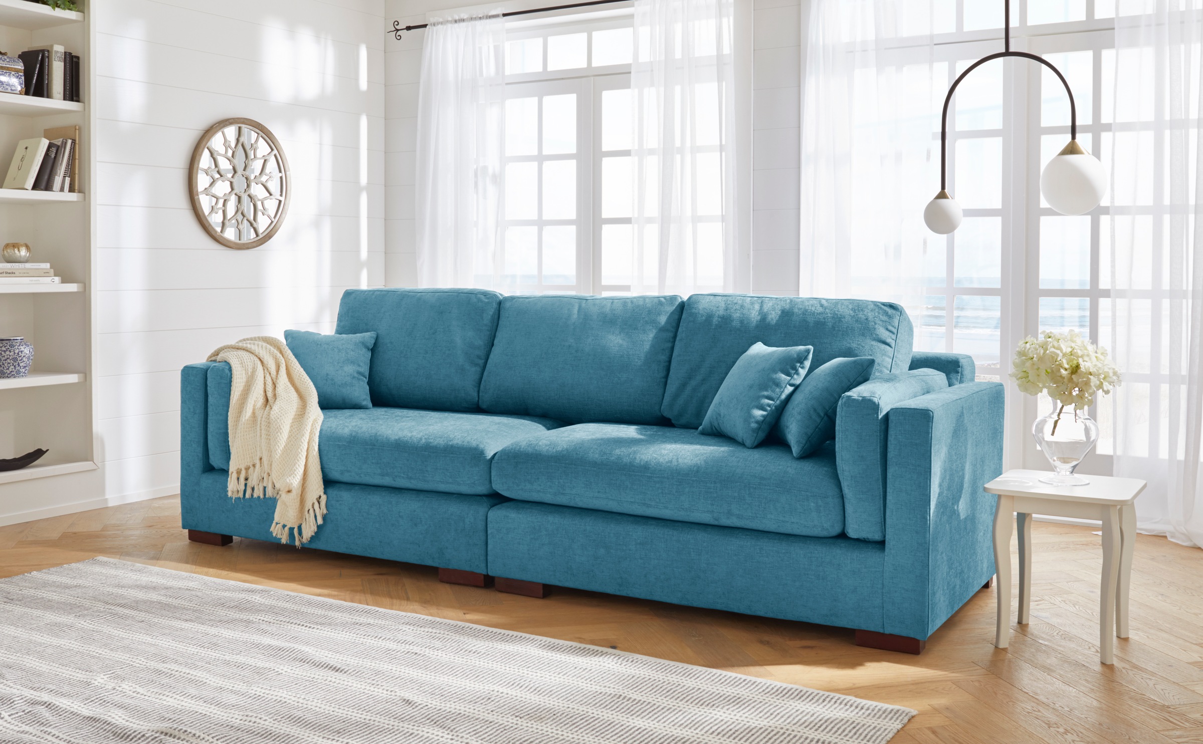 Home affaire Big-Sofa »Fresh Pond«, in vielen Bezugsqualitäten und Farben, B/T/H: 290/96/95 cm