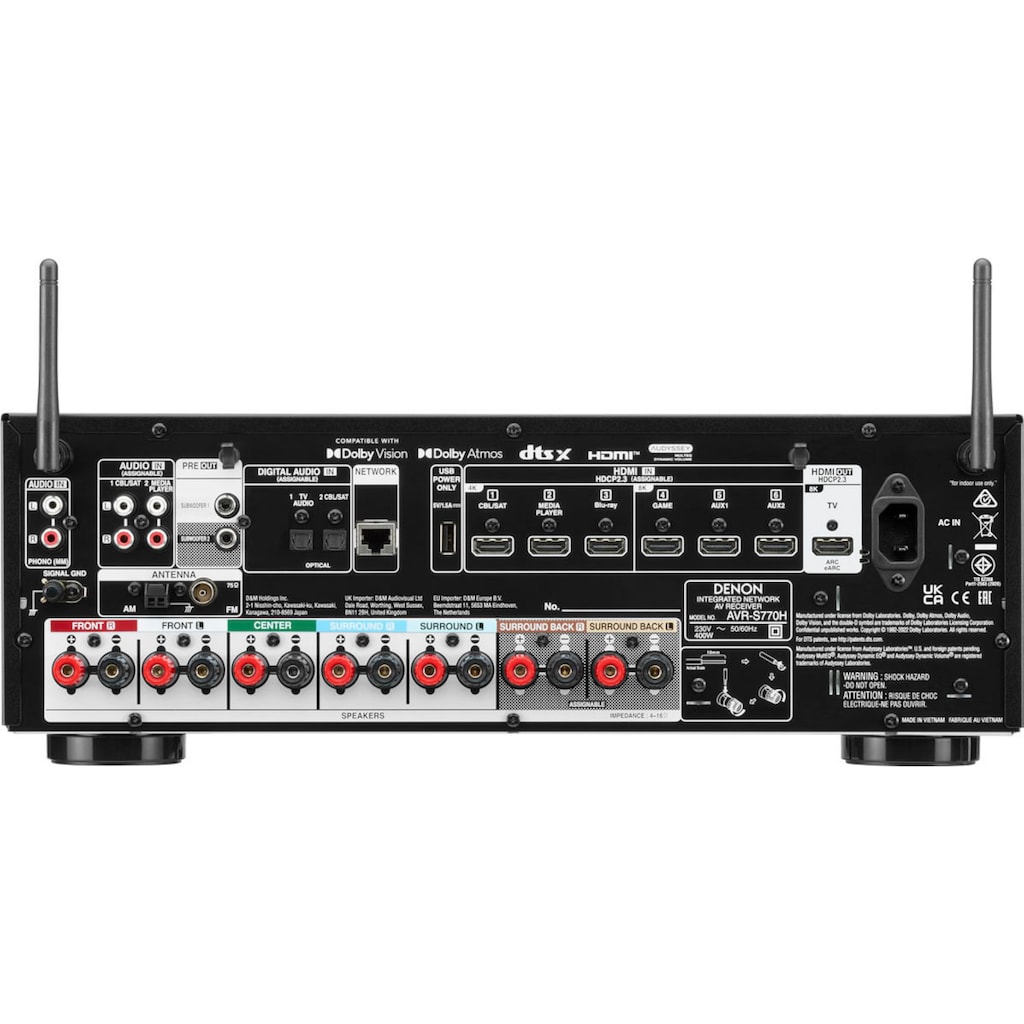 Denon AV-Receiver »AVR-S770H«, 7.2, (Bluetooth-LAN (Ethernet)-WLAN FM Tuner-Hi-Res Audio-Internetradio-Sprachsteuerung-USB-Mediaplayer-Sleeptimer)