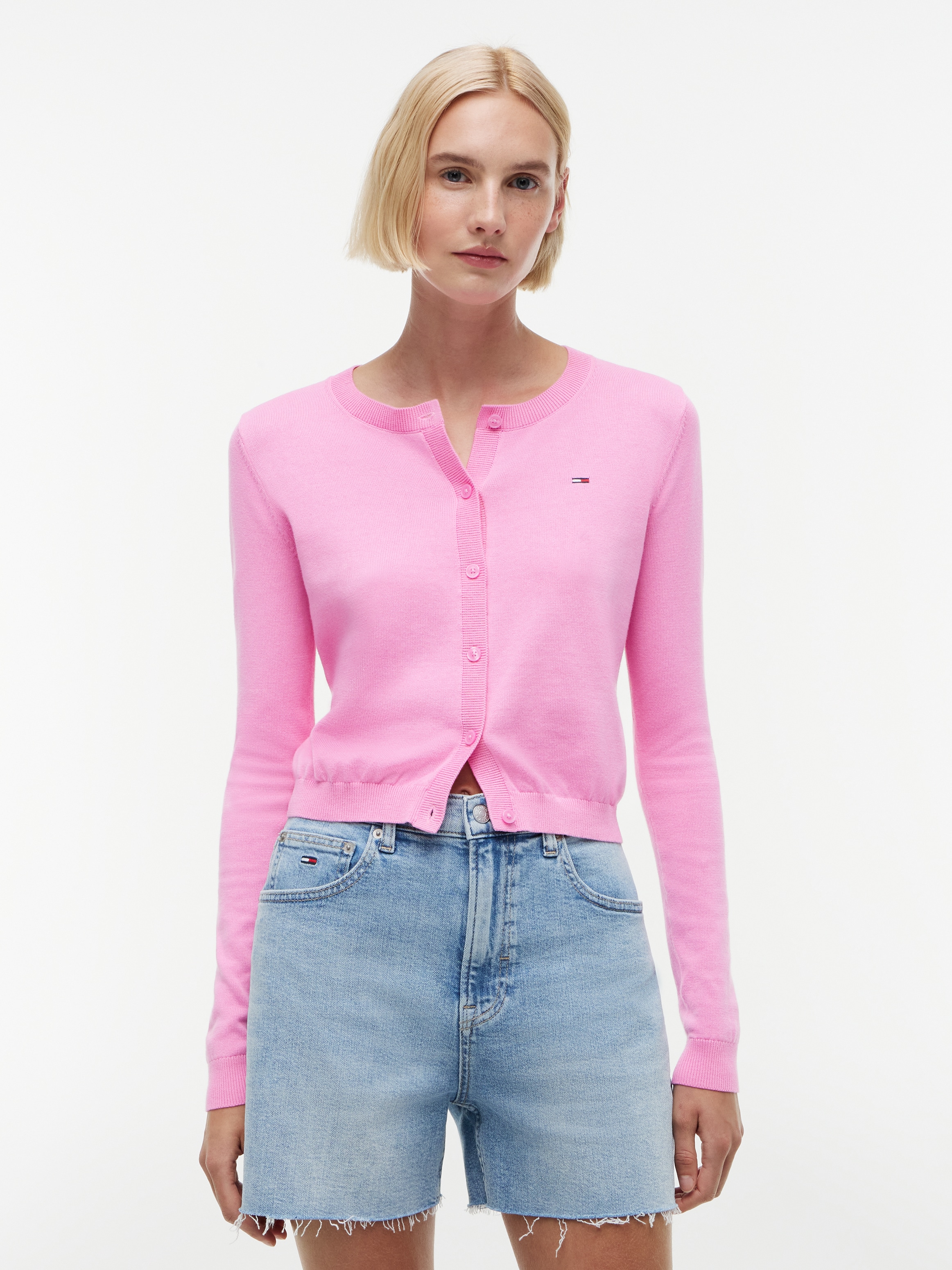 Tommy Jeans "TJW ESSENTIAL CREW NECK CARDIGAN" Baumwolle