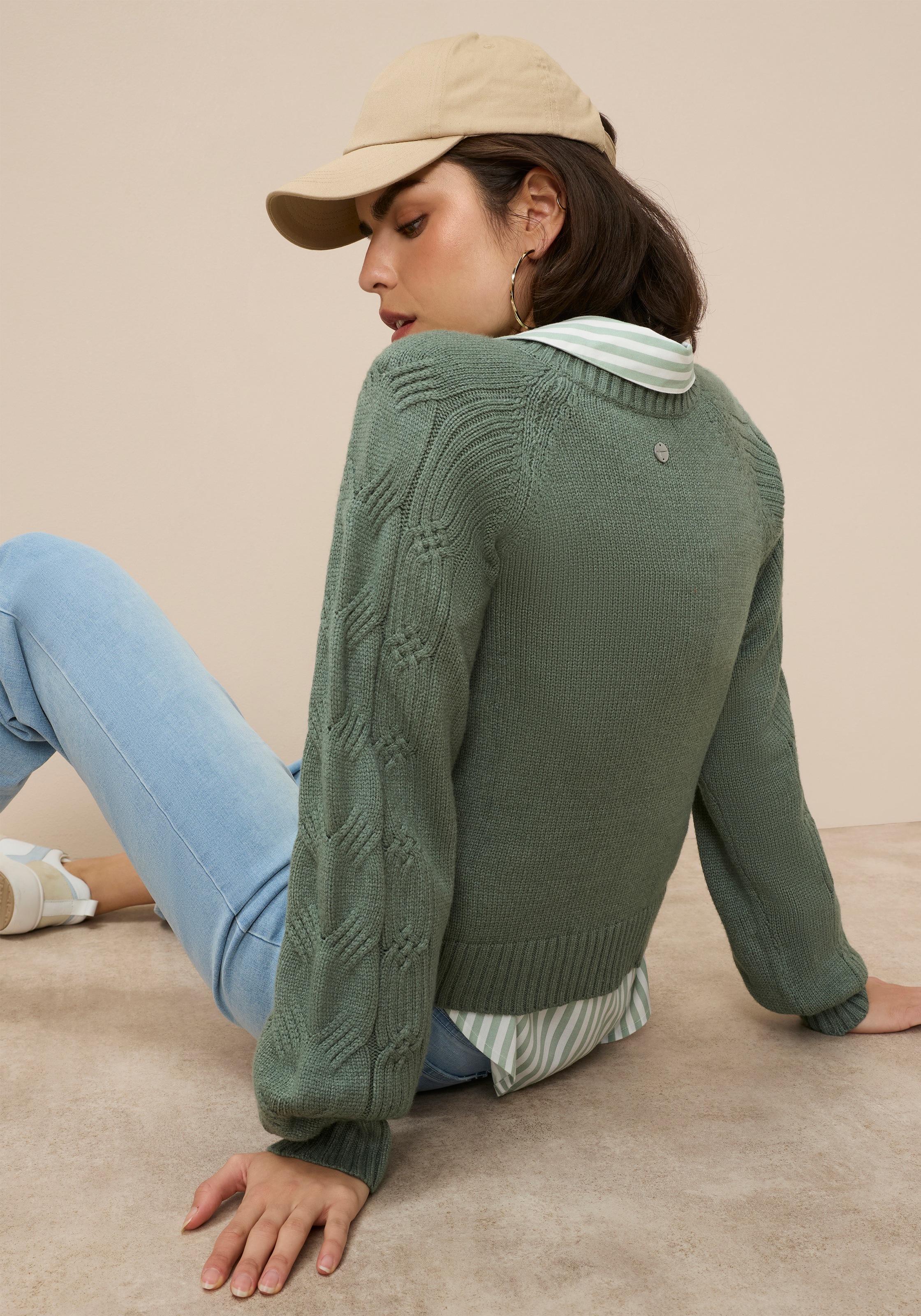 Tamaris Strickpullover mit Rundhals-Ausschnitt und Zopfmuster günstig online kaufen