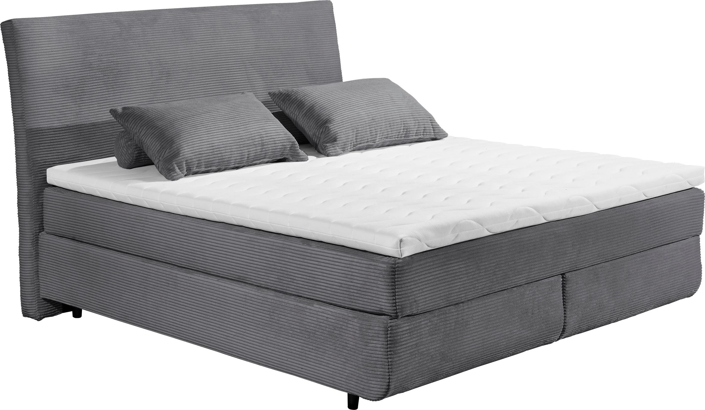 ED EXCITING DESIGN Boxspringbett »Marbella«, Duo-Matratze- harte Kokosmatte, weiche Filzabdeckung, Matratzenhülle