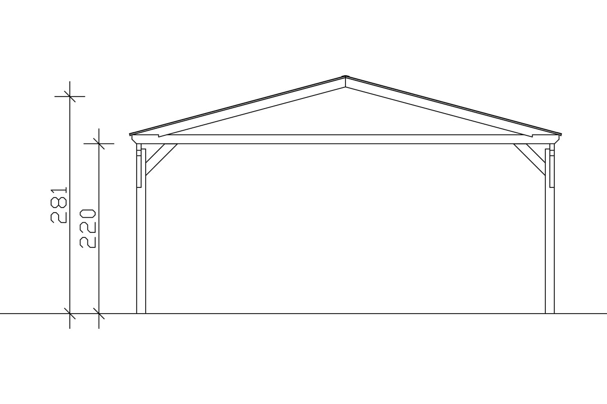 Skanholz Doppelcarport »Westerwald«, Leimholz-Nordisches Fichtenholz, 534 cm, natur