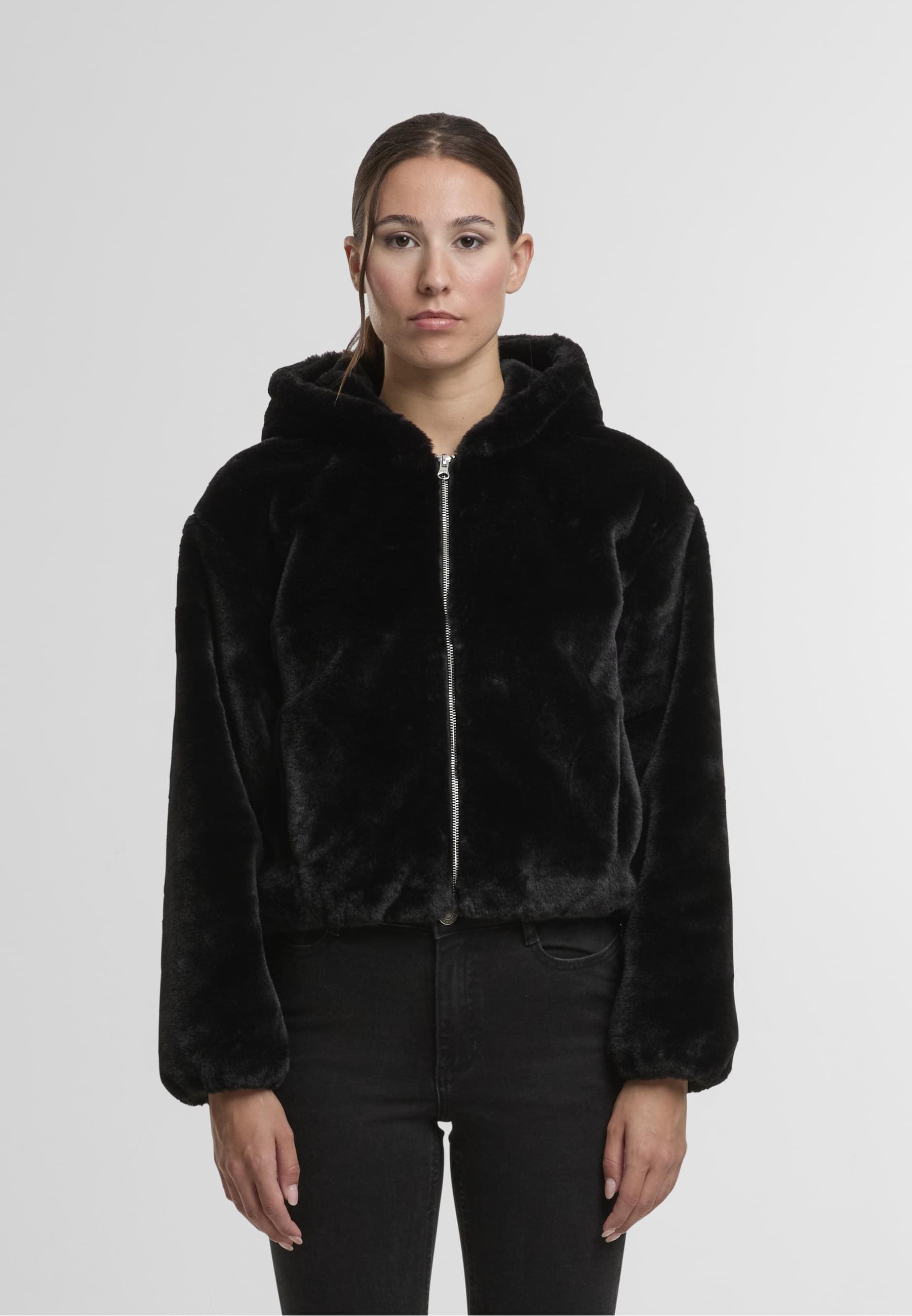 URBAN CLASSICS Sweatjacke »Urban Classics Ladies Full Zip Faux Fur Hoodie«
