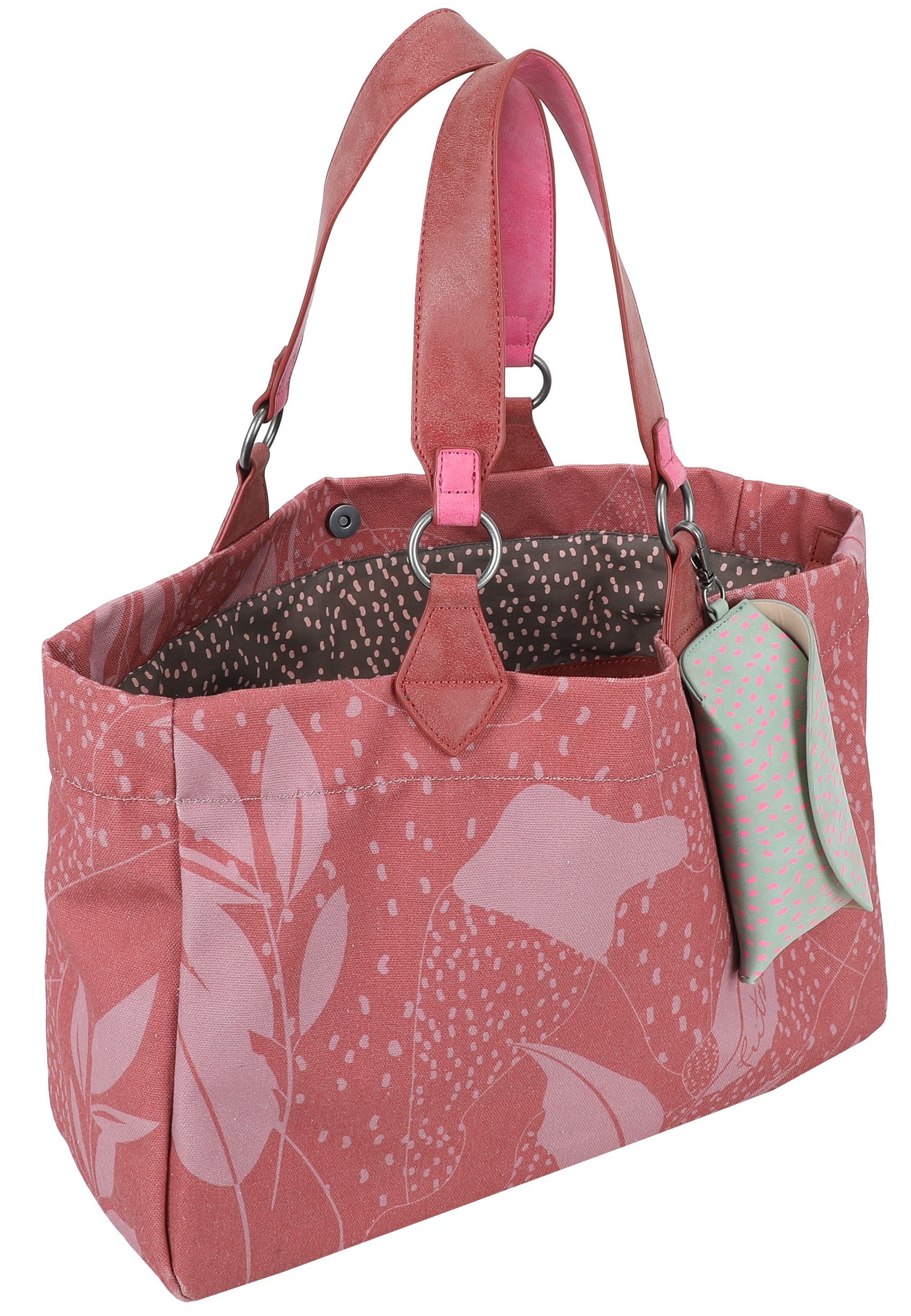 Fritzi aus Preußen Henkeltasche »Leaves Canvas Anthra Ice« mit abnehmbarem Sonnenbrillenetuis