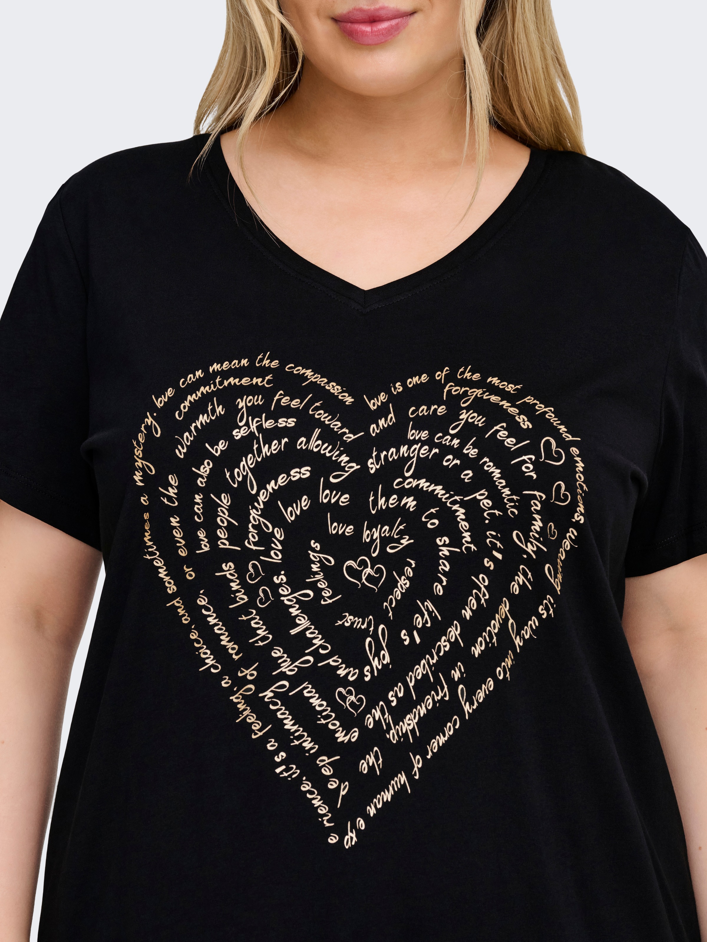 Thumbnail - ONLY CARMAKOMA Kurzarmshirt "CARLYDIA LIFE SS V-NECK REG TEE JRS"