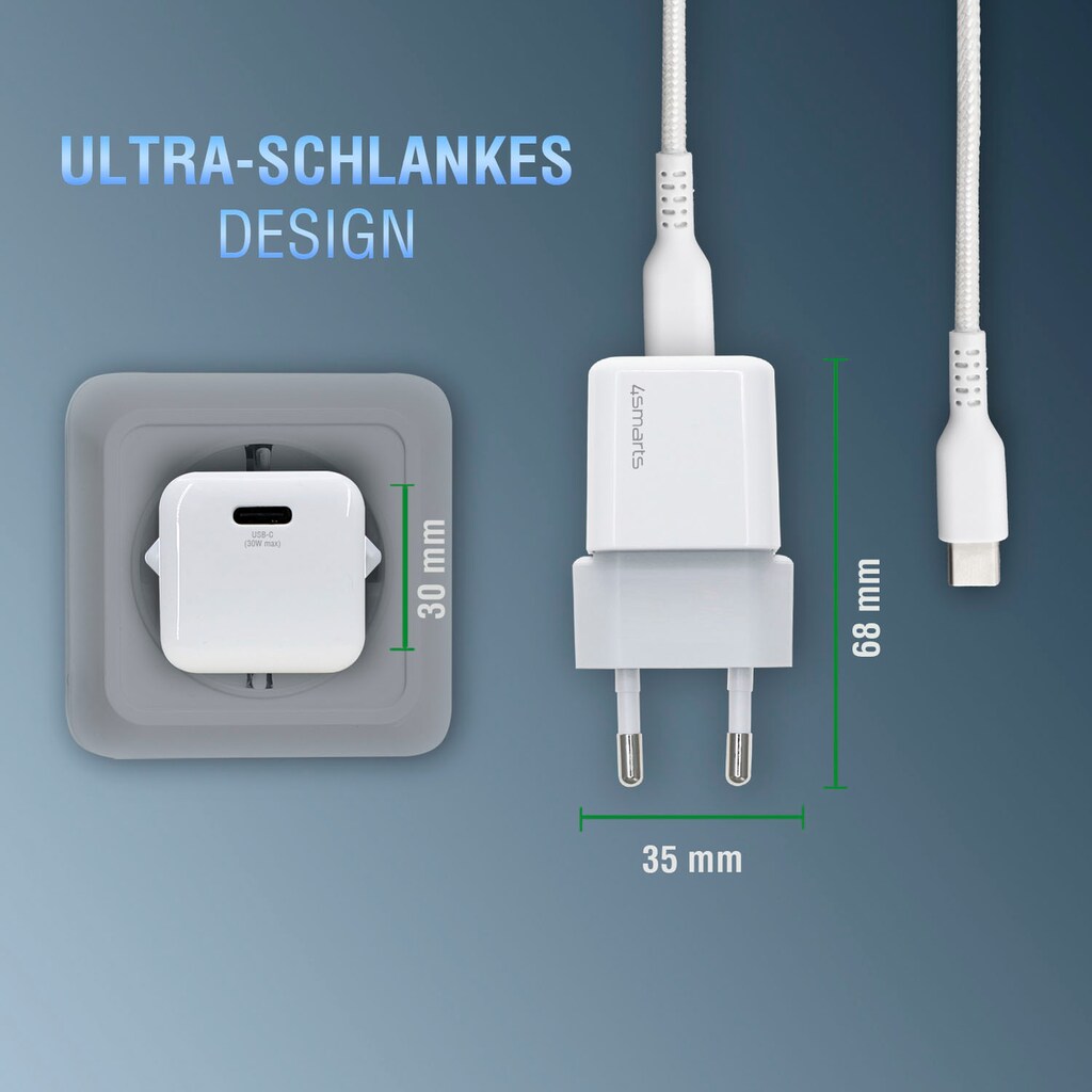 4smarts USB-Ladegerät »Netzladegerät VoltPlug PD 30W - MINI USB-C 1,5m«