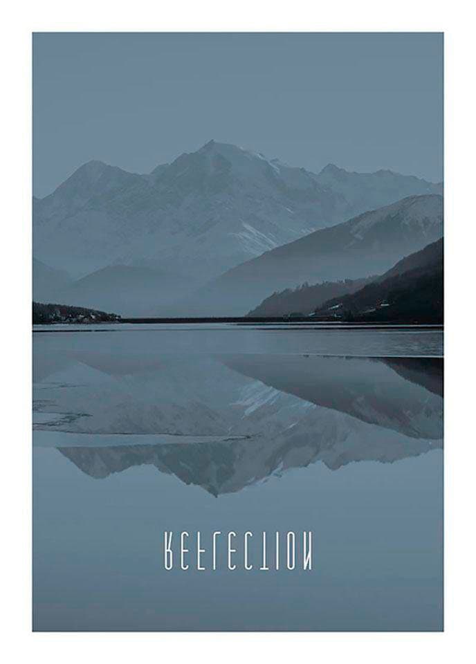 Poster »Word Lake Reflection Steel«, Natur, (1 St.), Kinderzimmer, Schlafzimmer,...