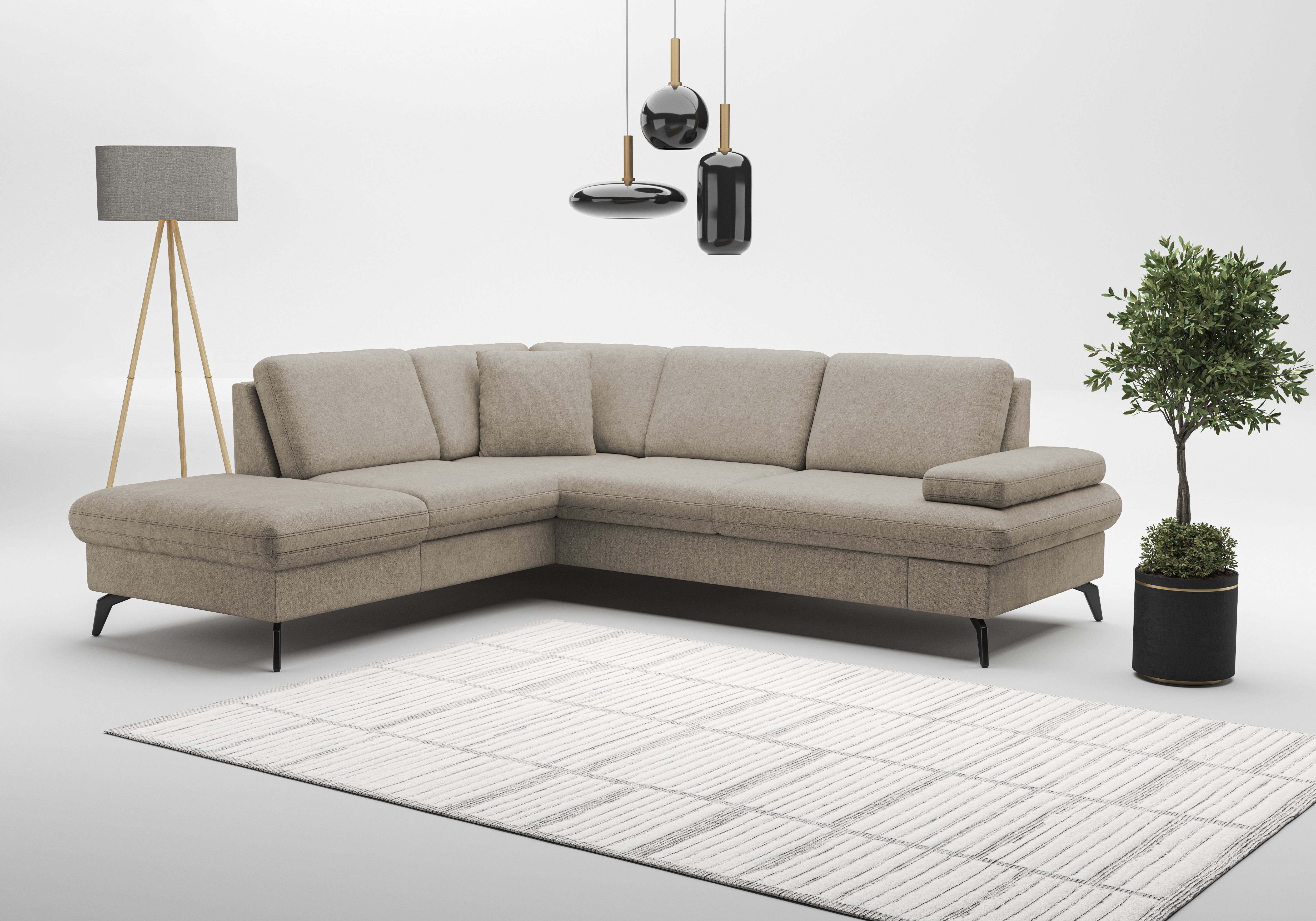 sit&more Ecksofa "Morris Jubi L-Form, B: 238 cm" mit Armteilfunktion & 1 Zierkissen, optional Schlaffunktion