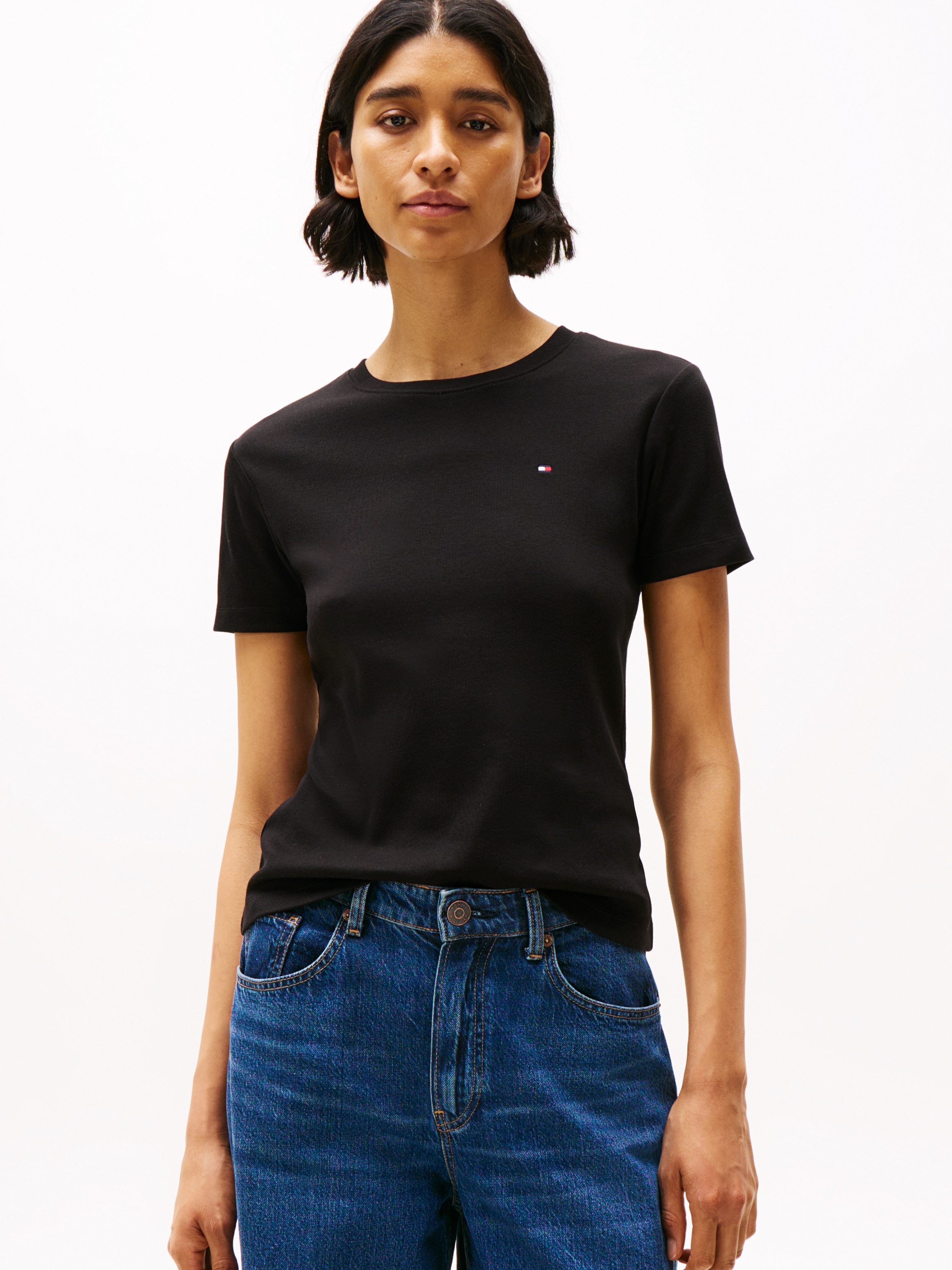 Tommy Hilfiger T-Shirt »SLIM CODY C-NK SS«, mit Logostickerei
