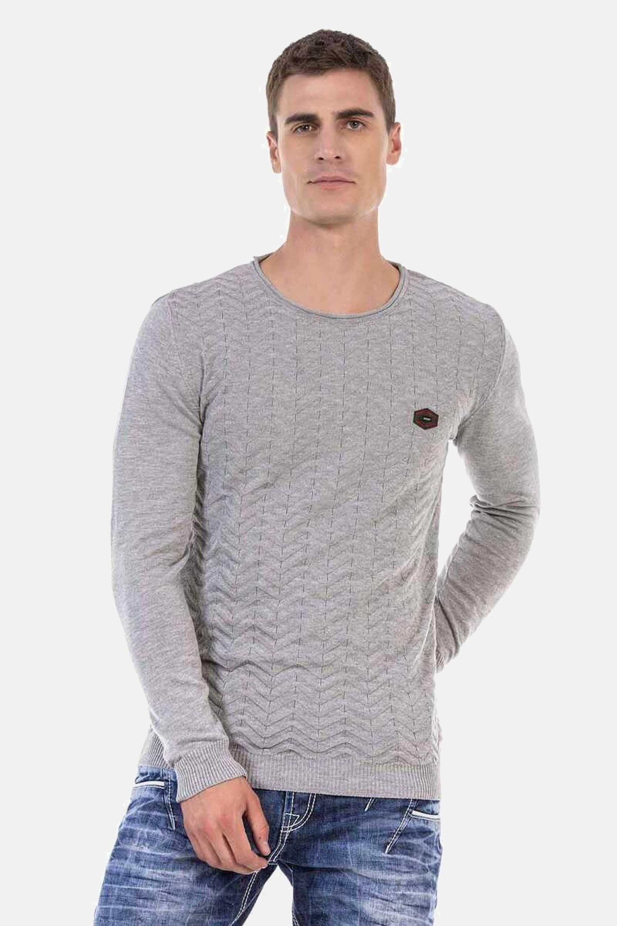 Cipo & Baxx Rundhalspullover "Pullover", (1 tlg.), mit Zopfmuster, CP240 günstig online kaufen
