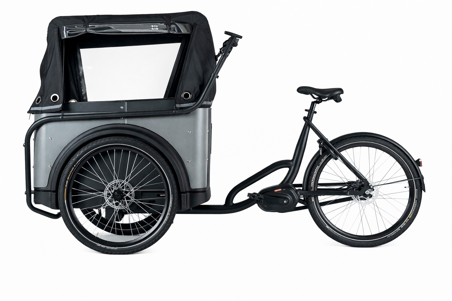 Royal Cargo Bikes »Cargo 3W Premium 17,5Ah / 630 Wh 24 / 26 Zoll grau« 7 Gang Shimano Nexus Schaltwerk Nabenschaltung Mittelmotor 250 W