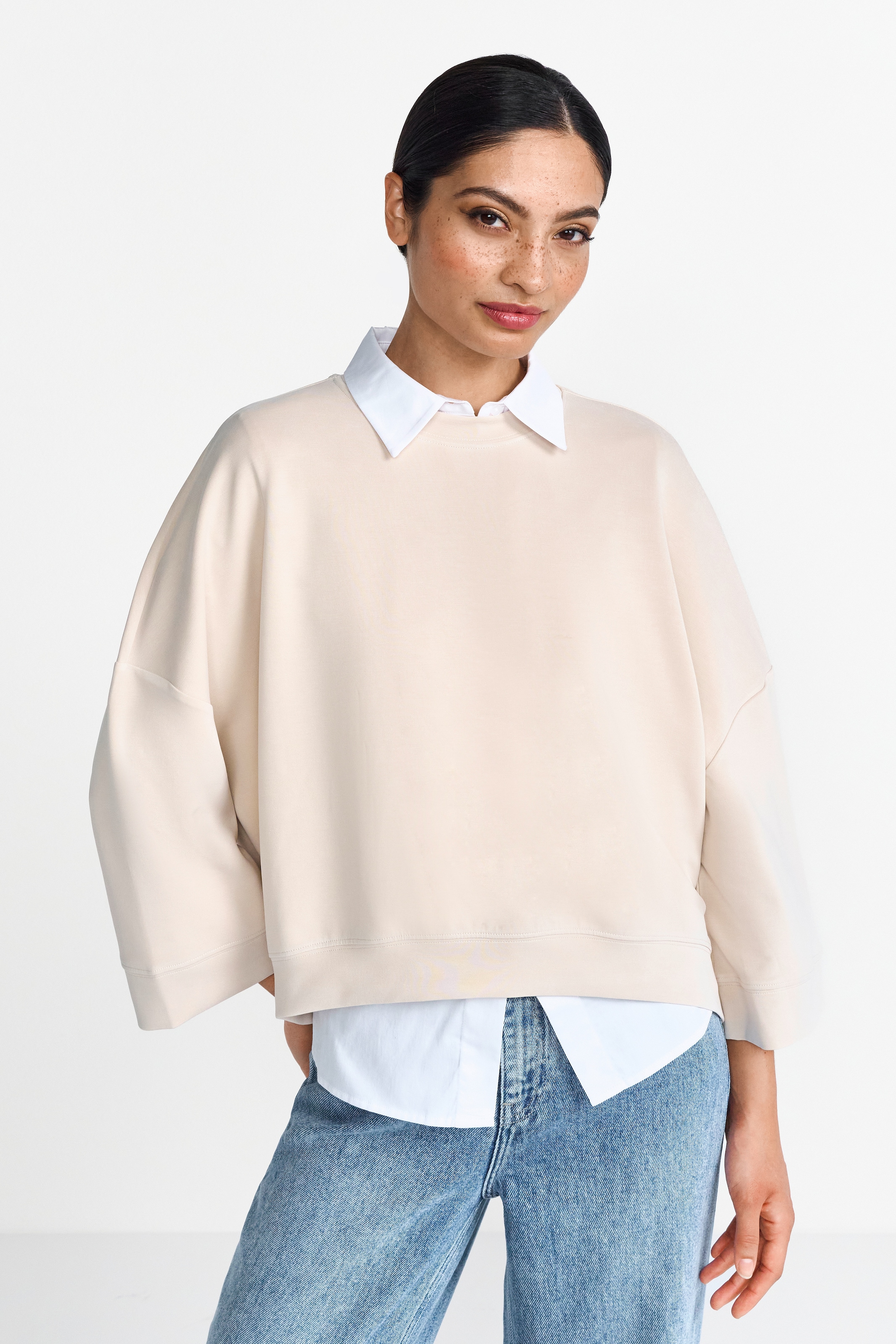RICHROYAL Sweatshirt "Tencel peached Shirt", modische Kurzarmsweatshirt günstig online kaufen