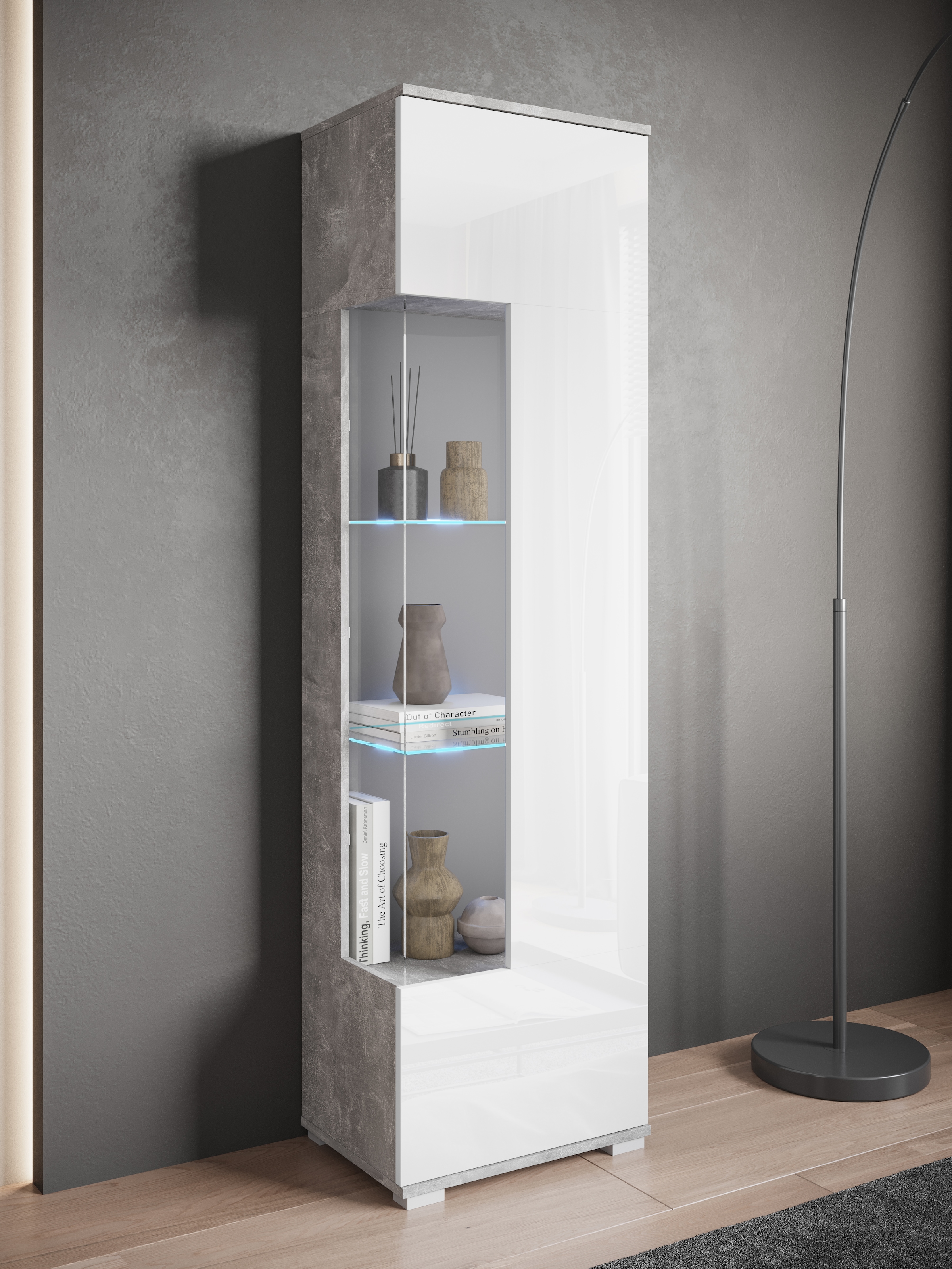 INOSIGN Vitrine »Kenia, stehend und hängend, Türanschlag wechselbar«, (1 St.), Vitrineschrank mit Glastüren 160 cm Höhe