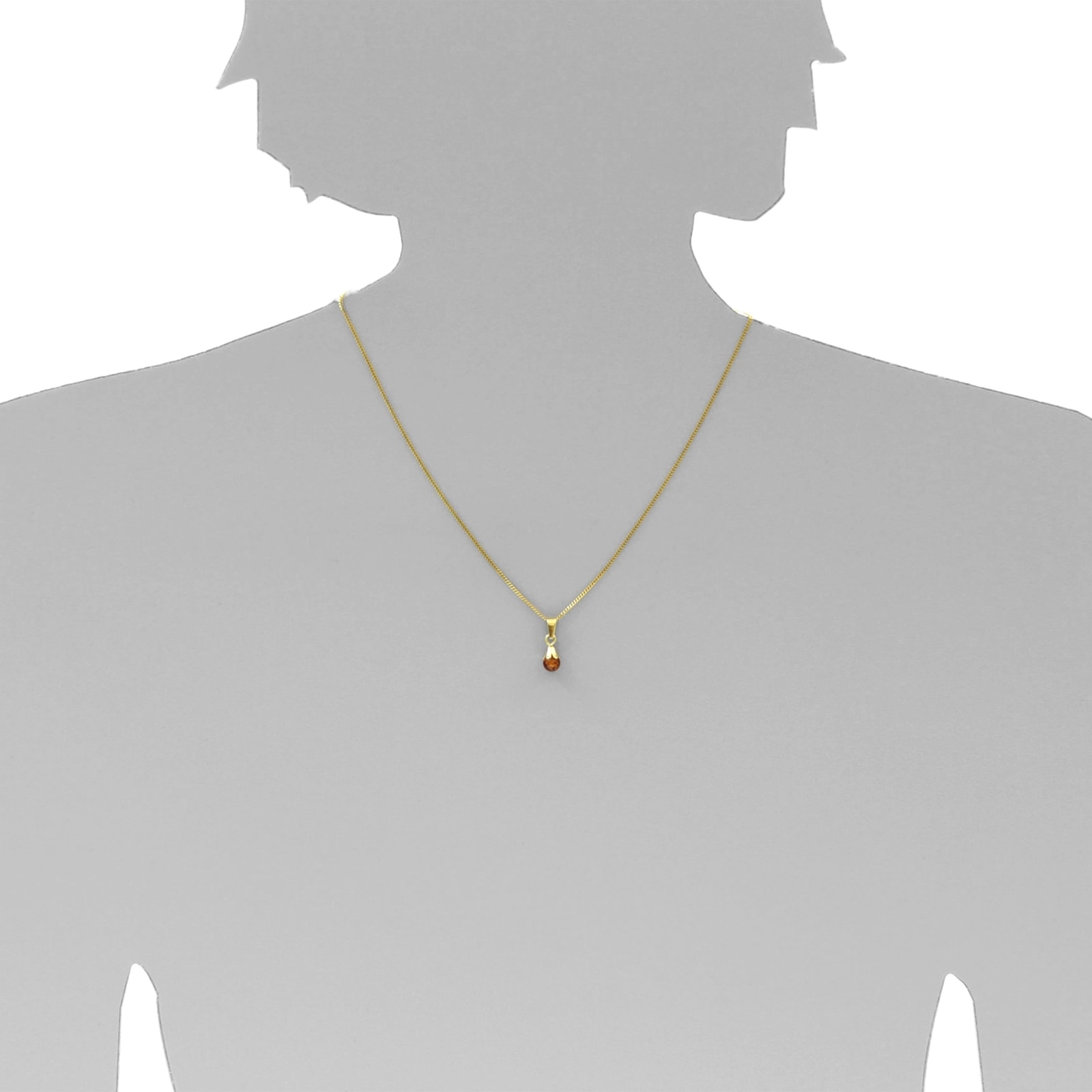 OSTSEE-SCHMUCK Kette und Anhänger Set »- Glocke - Gold 333/000 - Bernstein«