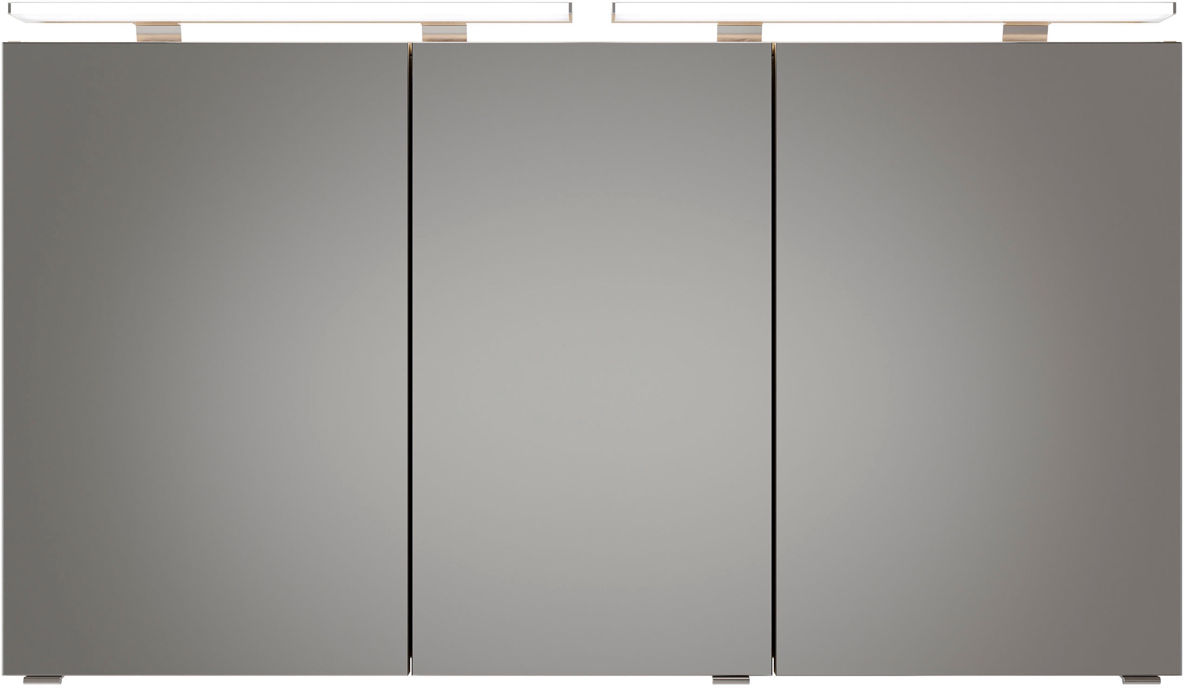 Saphir Badmöbel-Set »Serie 6025 2-teilig Mineralmarmor-Waschtisch mit LED-Spiegelschrank«, (2 St.), Waschplatz 132cm breit, 4 Schubladen, 2 Spiegel-Türen, inkl Türdämpfer