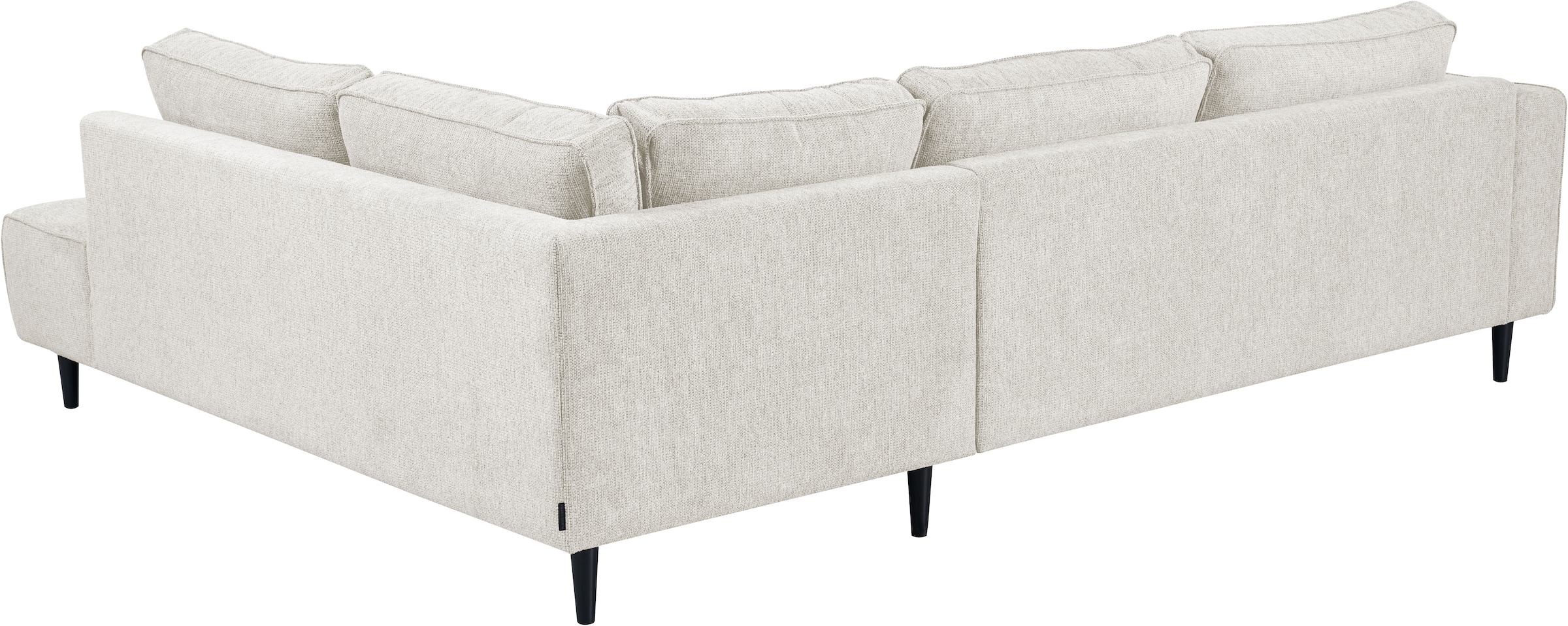 Places of Style Ecksofa »Fumone, Lederoptik oder Soft-Touch Chenille«, Breite 260, mit schwarzen Massivholzfüßen