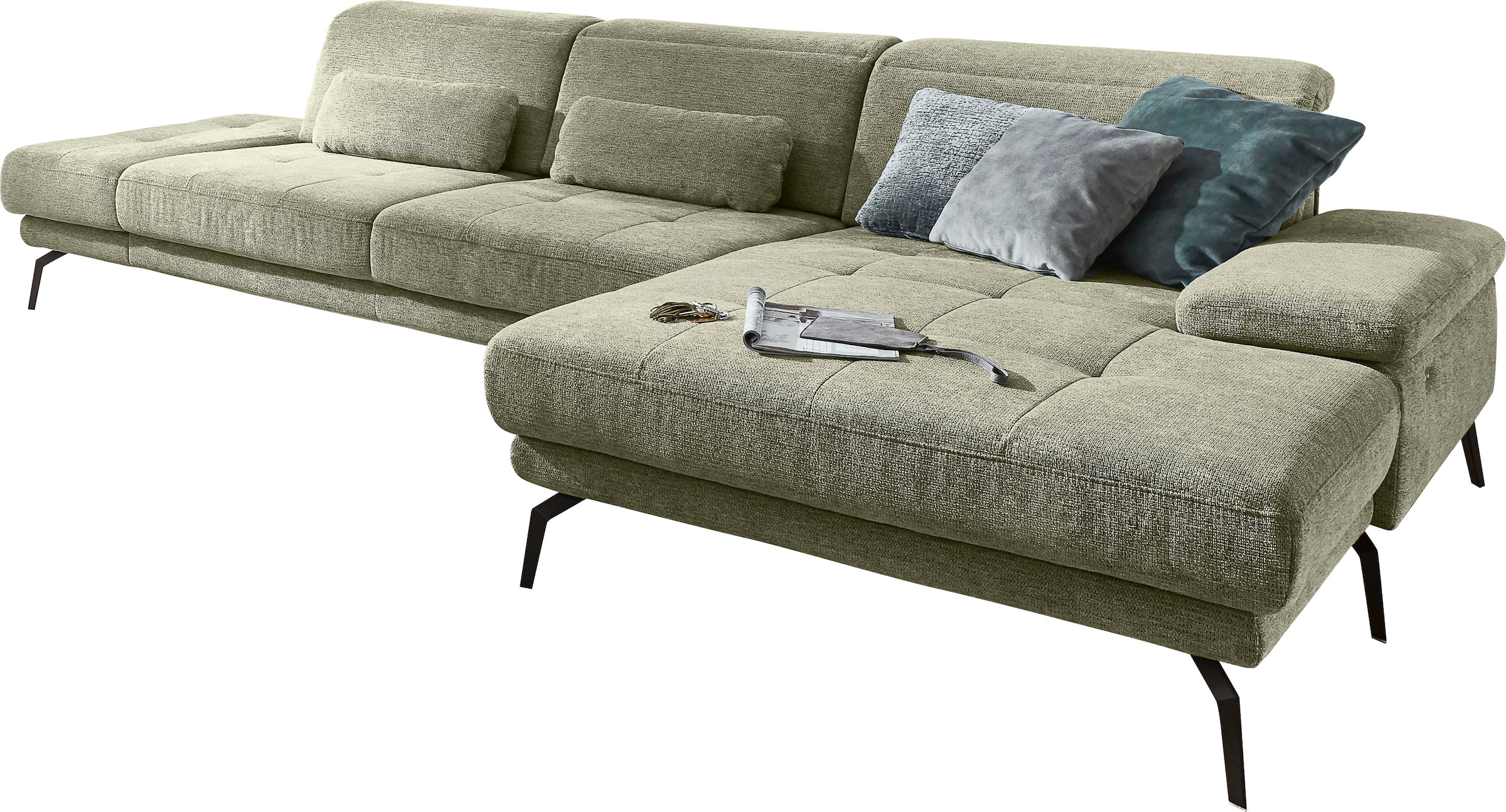 Die PlanBar Ecksofa »MP-IN20126 L-Form«, mit Kopfteilverstellung, optional Sitztiefen- & Armteilverstellung
