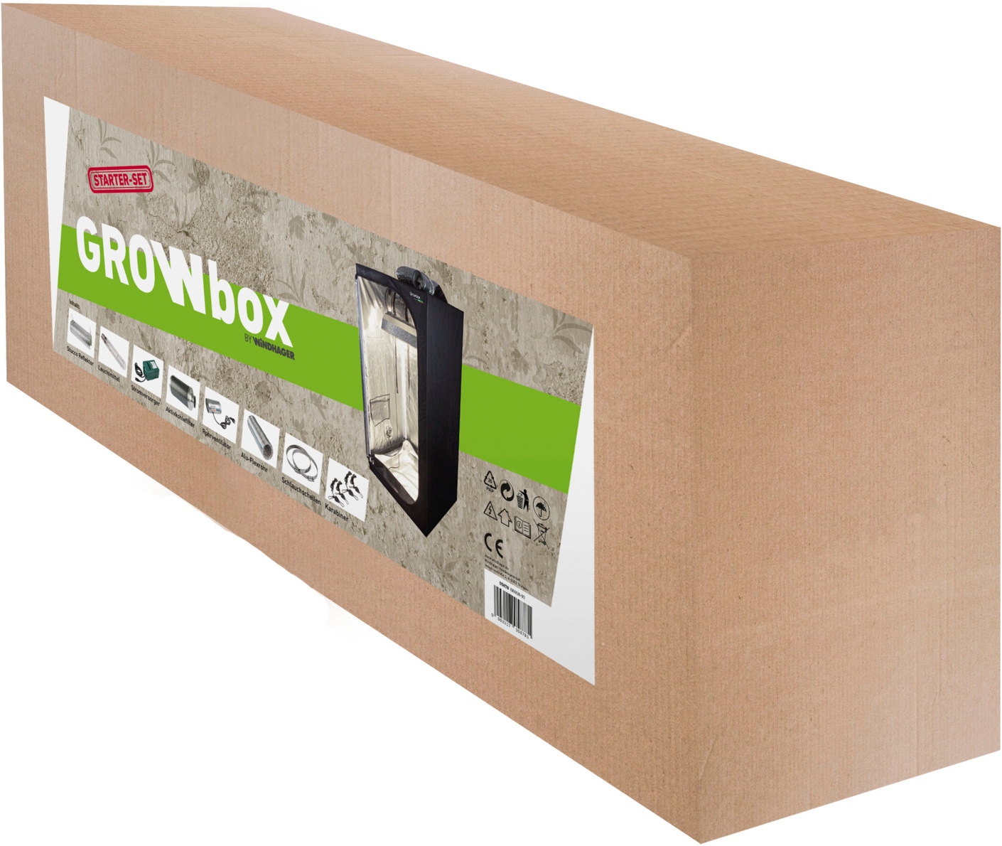 Windhager Gewächshaus »Indoor, Growbox komplettes Starterset« Zuchtzelt für Pflanzen, Anbaufläche 0,64 m², 80 x 80 x 160 cm, schwarz