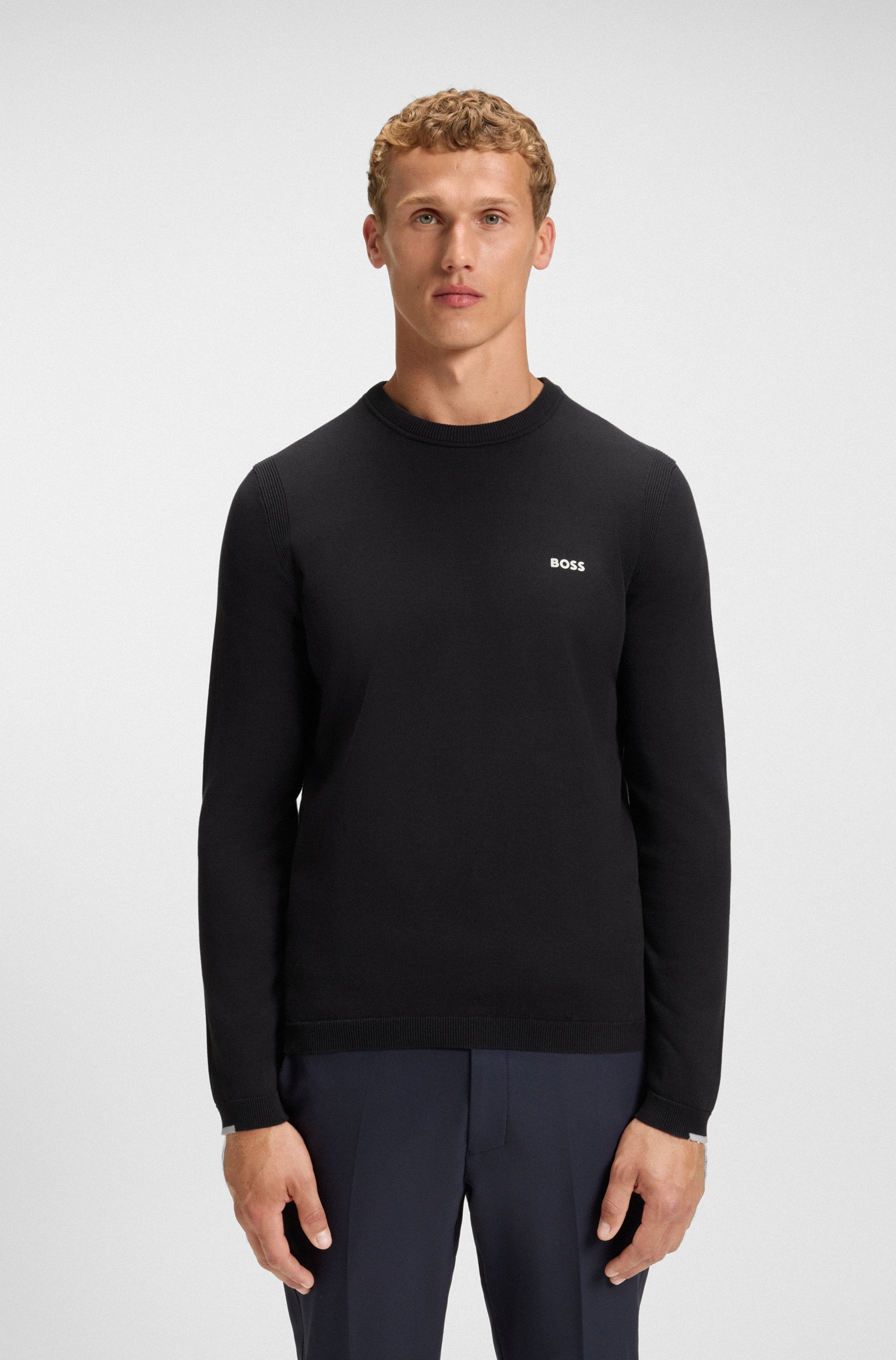 BOSS GREEN Rundhalspullover "K Ever-X CN", mit Logo-Schriftzug günstig online kaufen