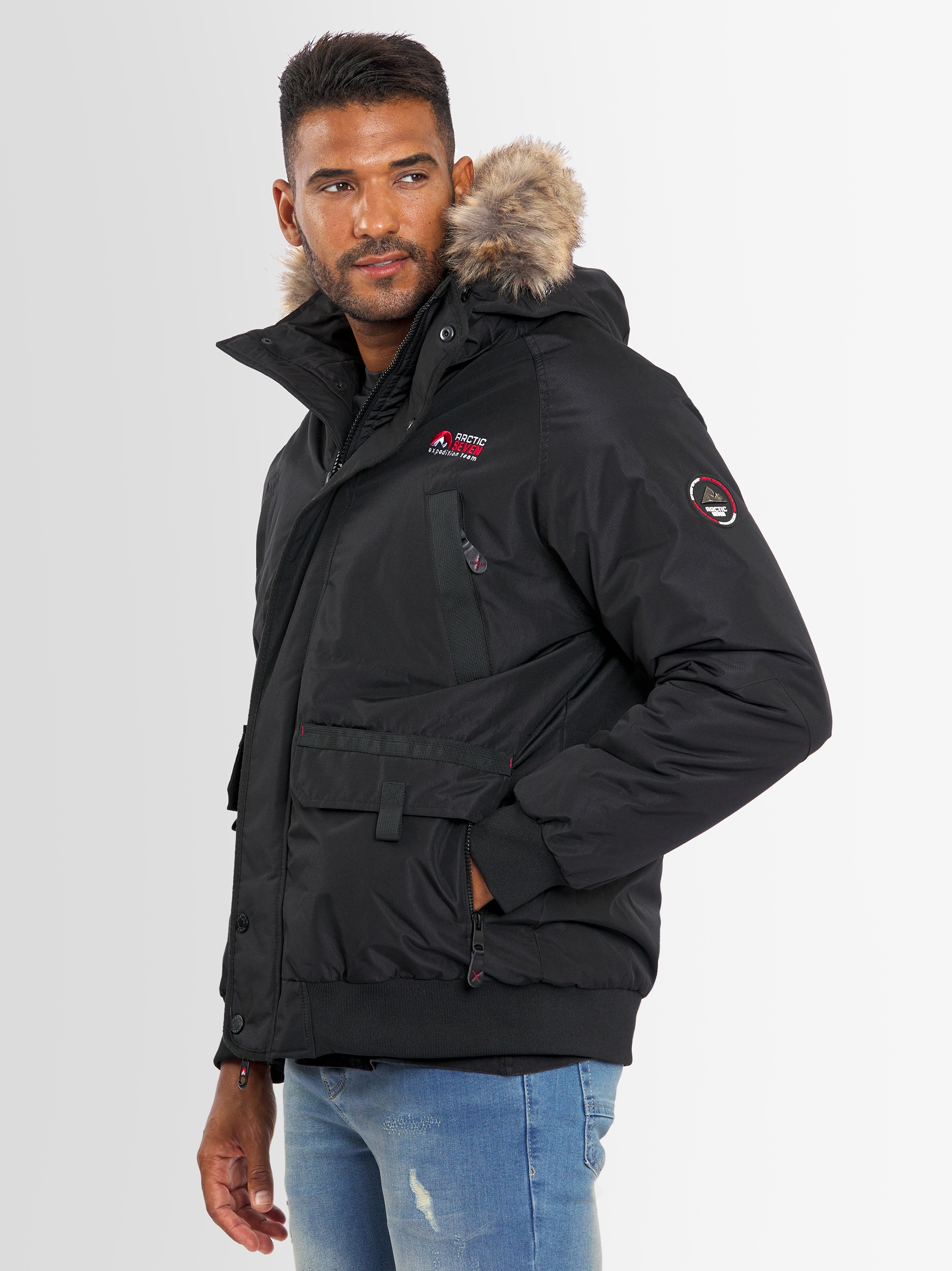 Arctic Seven Winterjacke »ASArthuro«, mit abnehmbarer Kapuze und abnehmbarem Kunstfell