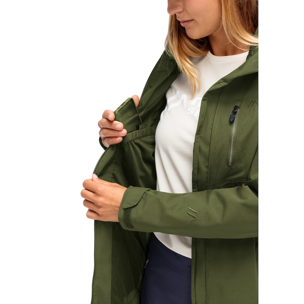 Maier Sports Outdoorjacke »Perdura rec W«, Damen Funktionsmantel, wasserdichter Mantel mit Kapuze, Wanderjacke