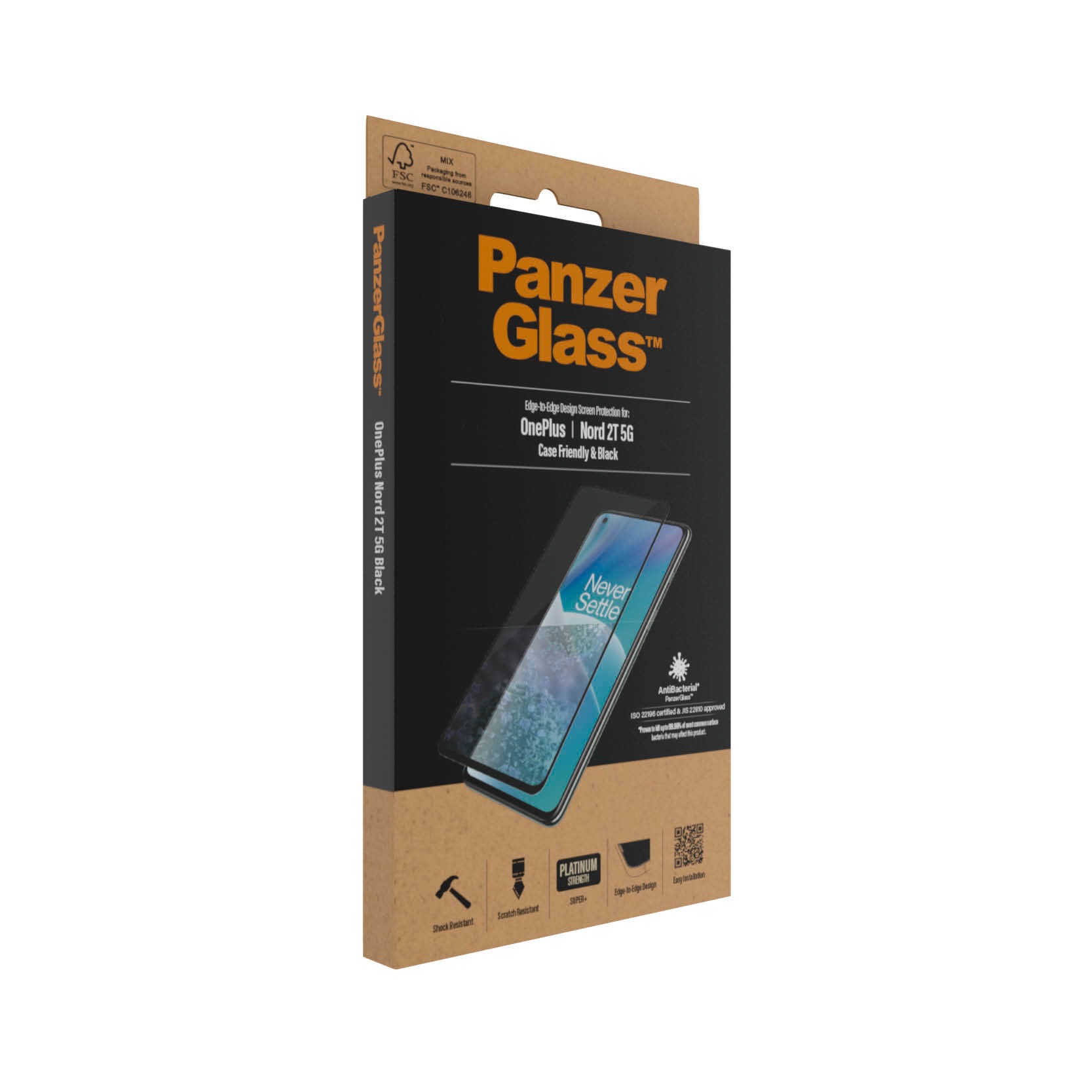 PanzerGlass Displayschutzglas »Edge-to-Edge Design Screen Protection«, für OnePlus Nord 2T 5G, Displayschutzfolie, Schutzfolie, Bildschirmschutz, kratz- & stoßfest