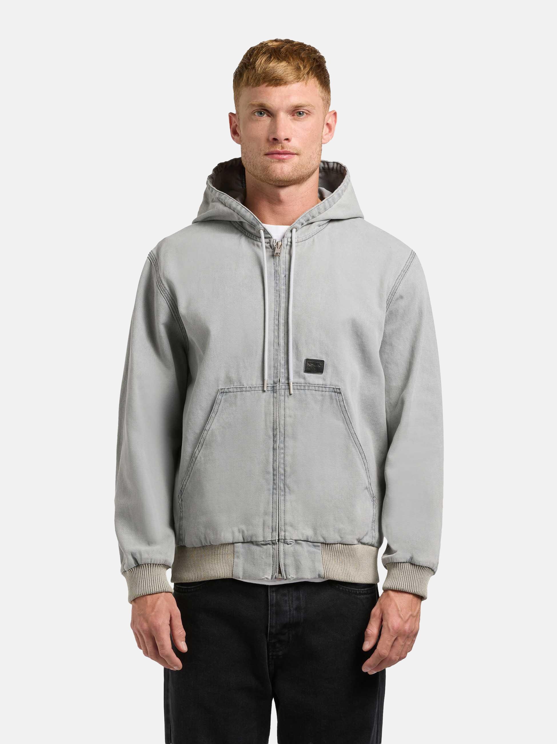 khujo Outdoorjacke "Rhiis" mit Kapuze Herren Übergangsjacke im Denim-Look