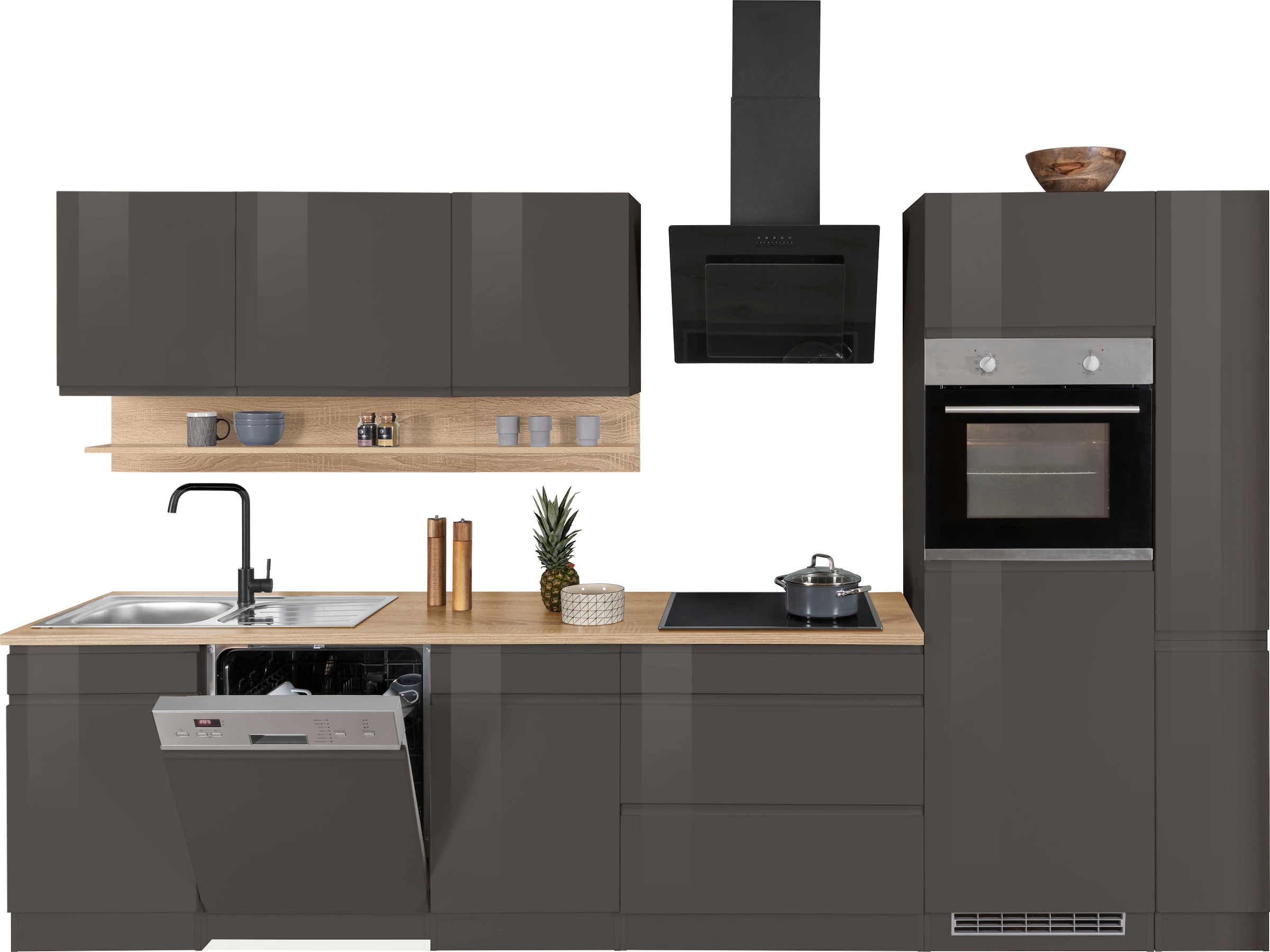 KOCHSTATION Küchenzeile »KS-Virginia«, Breite 330 cm, mit E-Geräten