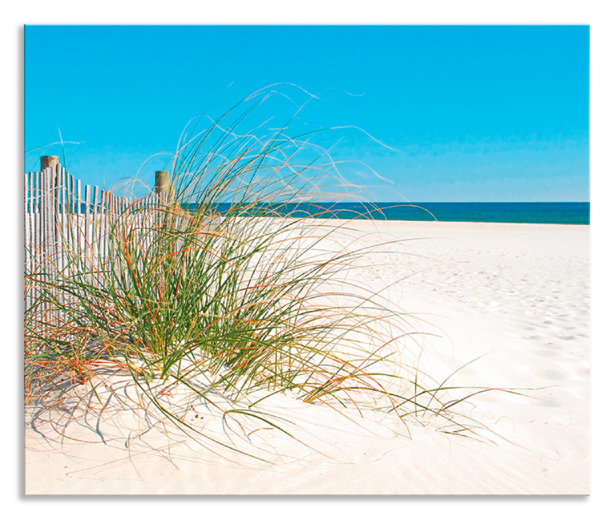 Küchenrückwand »Schöne Sanddüne mit Gräsern und Zaun«, (1 tlg.), Alu Spritzschutz mit...