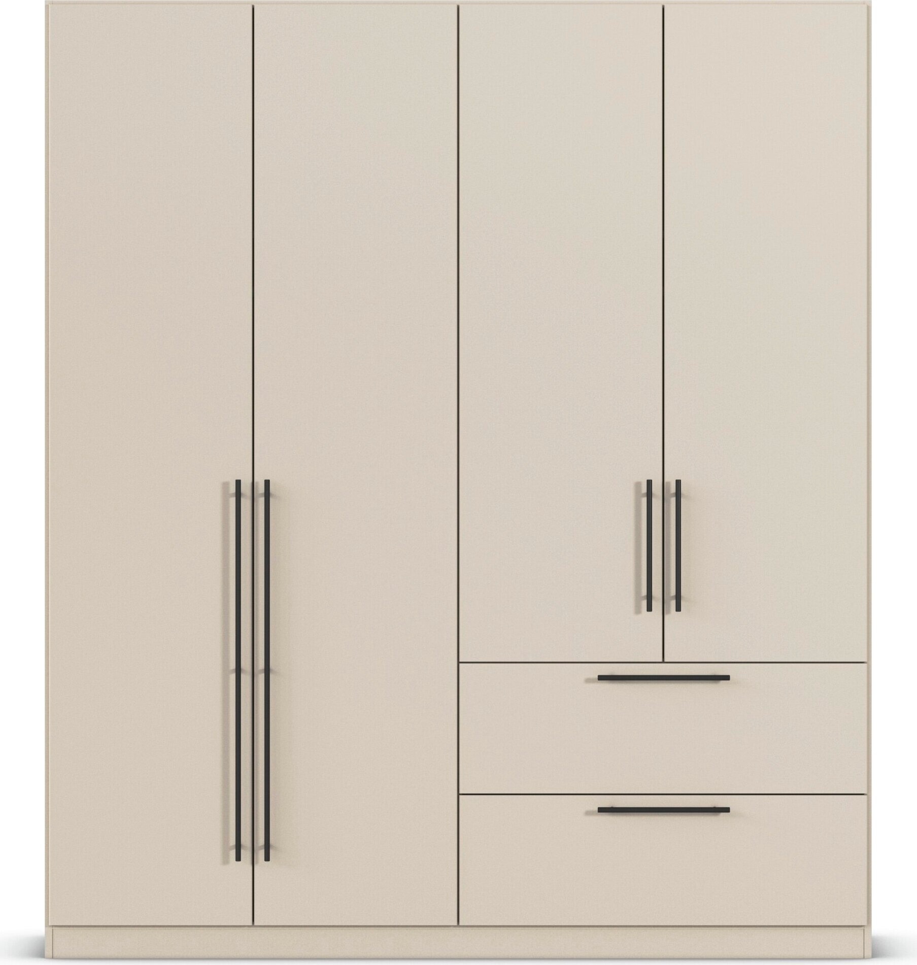 rauch Kleiderschrank »Drehtürenschrank Schrank Garderobe Wäscheschrank Schlafzimmer AVOLA«, (in 3 verschiedenen Ausstattungen BASIC/CLASSIC/PREMIUM), mit hochwertigen Stangengriffen aus Metall in Schwarz MADE IN GERMANY
