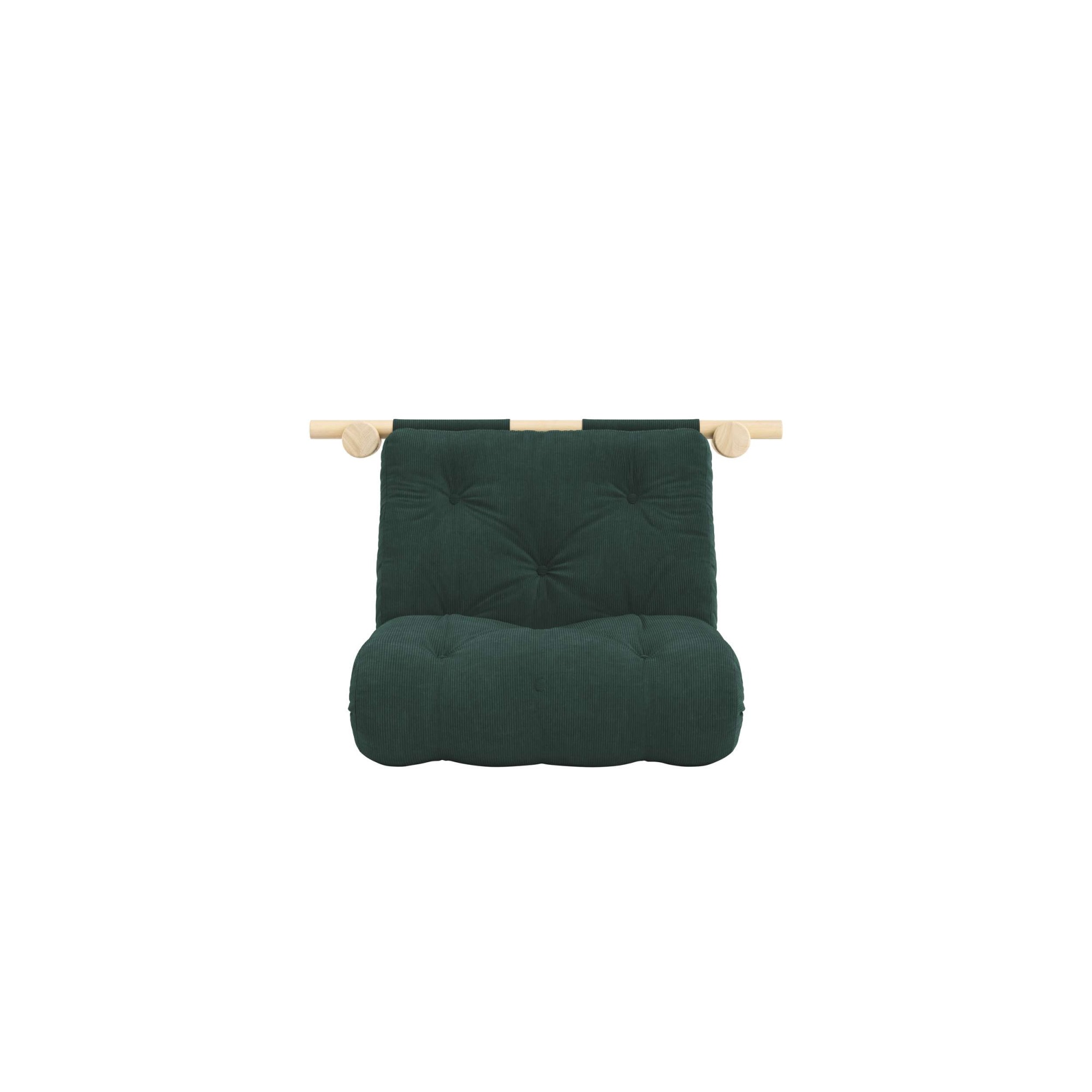 Karup Design Schlafsofa "Hooked Sofa Bed / Sleeper Chair – Sitz- oder Schlafplatz, platzsparend" Futonmatratze inkl. Halterungsset aus FSC-zertifiziertem Massivholz
