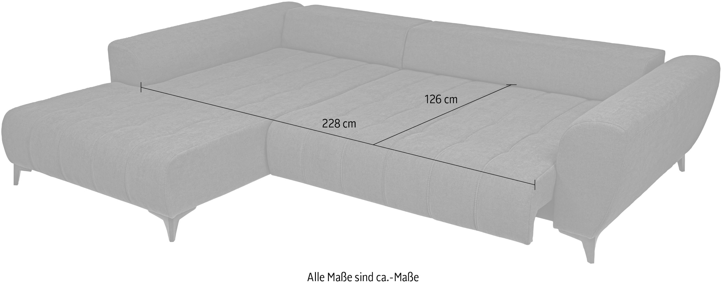 WERK2 Ecksofa »Memo Garay«, Luxus in Übergröße: XXL-Liegefläche, Komfort-Ottomane & stilvolle Füße