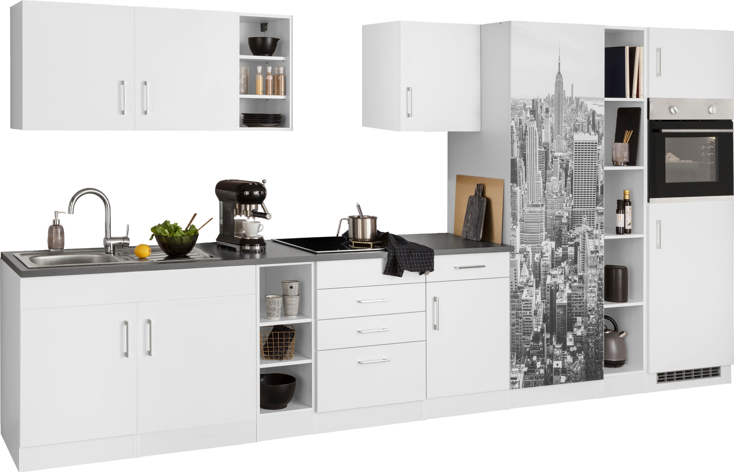 Thumbnail - KOCHSTATION Küchenzeile "KS-Paris – Küchen mit einzigartigen Fotomotiven auf den Fronten" Breite 390 cm, wahlweise mit E...