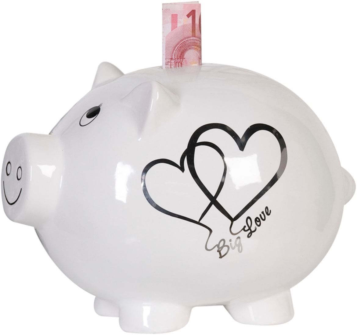 Casablanca by Gilde Dekoobjekt "Sparschwein Big Love" Herzmotiv mit abschließbarem Schloss