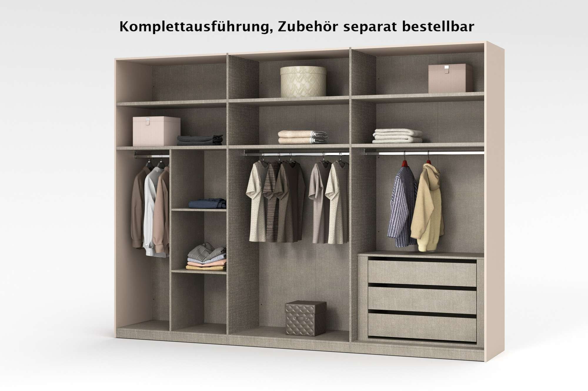 INOSIGN Kleiderschrank »RUBINO, Drehtürenschrank,Schlafzimmerschrank mit hochwertigem Alugriff«, (1 St.), Made in Italy, in Breite wählbar, Basisausführung, Zubehör extra
