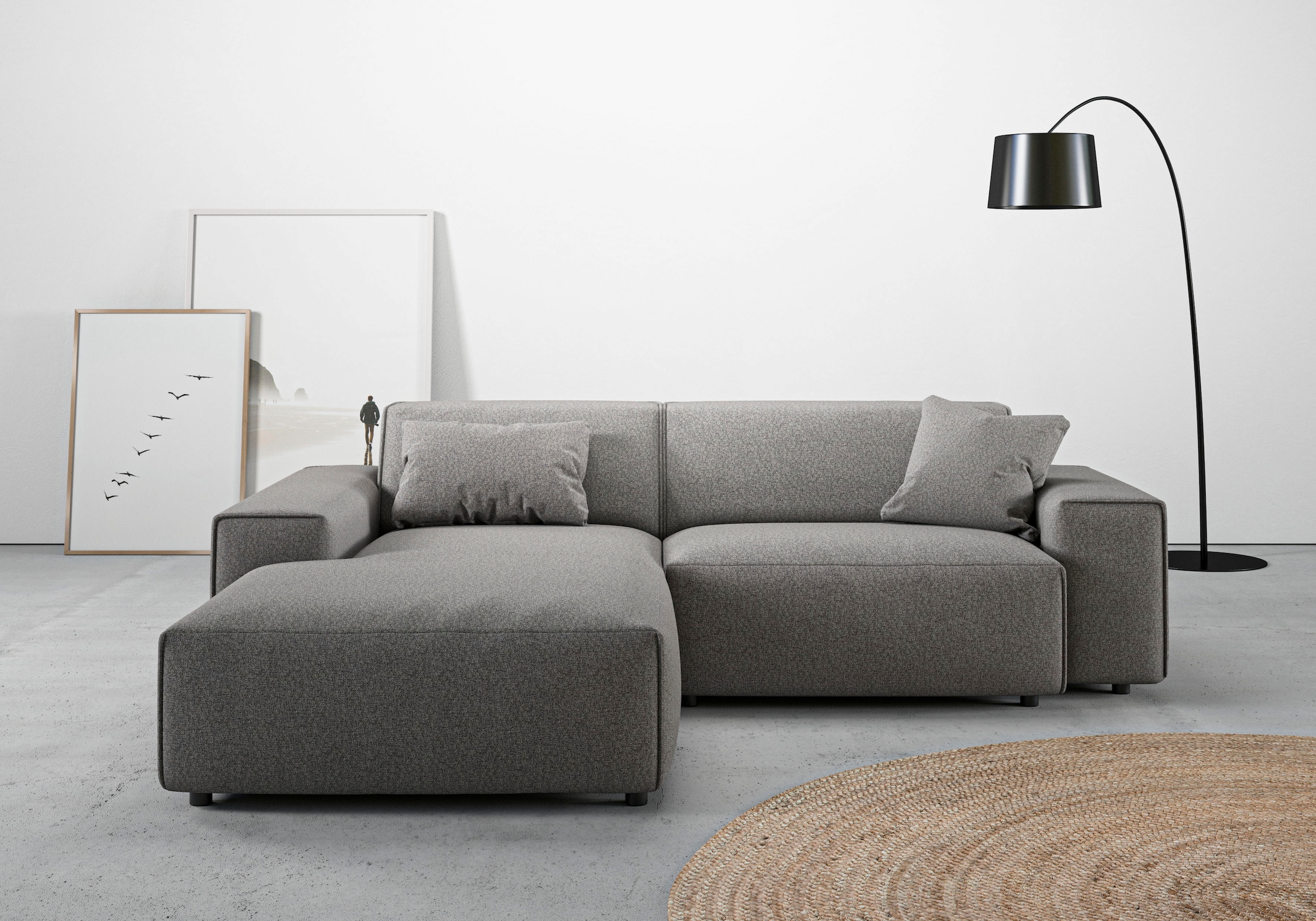 Home affaire Ecksofa "Glimminge L-Form auch in Breitcord, Feincord + Easy care-Bezug," Breite 234, Zierkissen