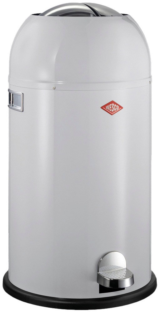 WESCO Mülleimer "Kickmaster Abfallsammler mit Dämpfer", B/H/T: 37,5cm x 69cm x 37,5cm, 33 lgrau, Küche, Mülleimer, mit Metalleinsatz, Fußtritt,