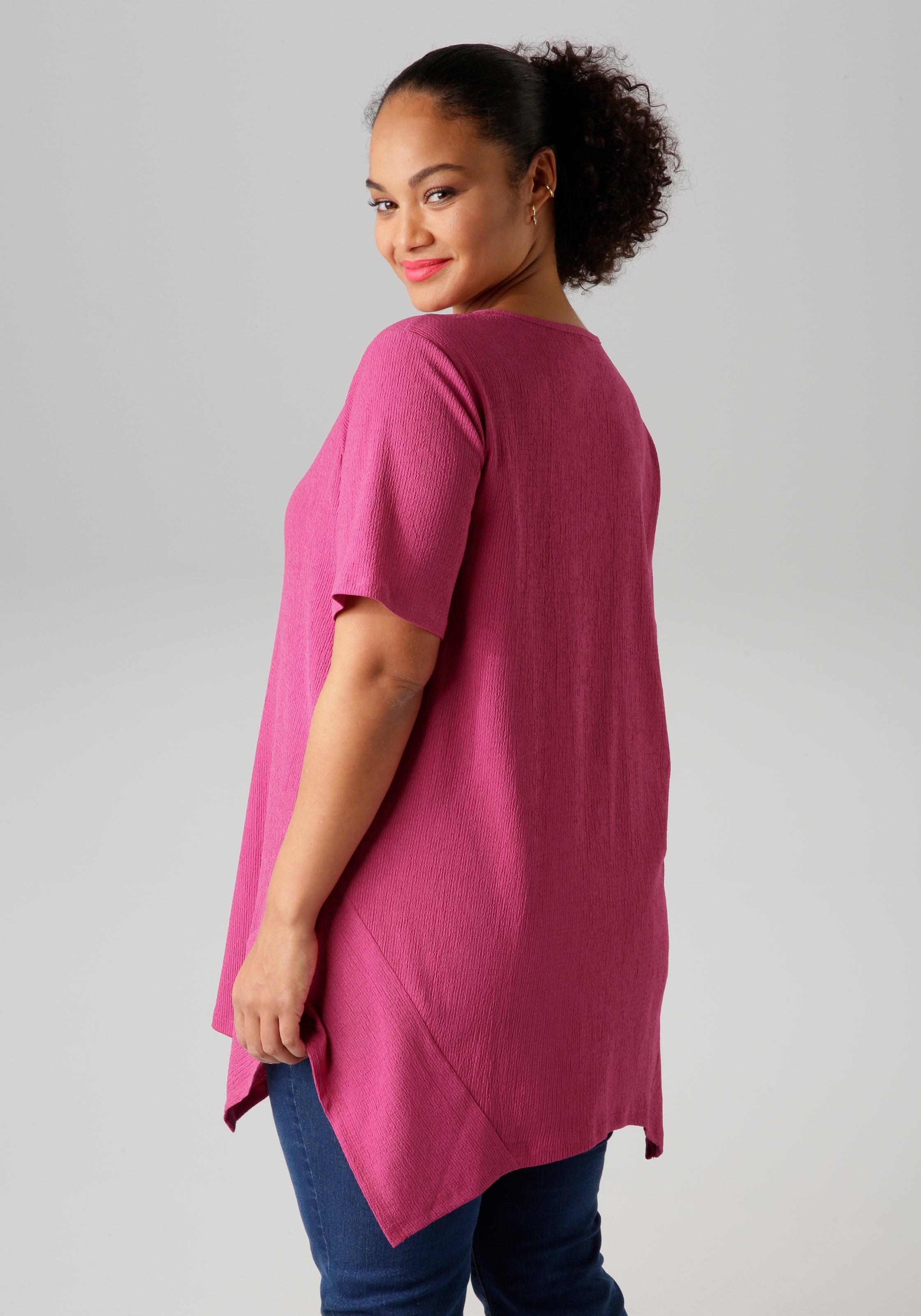 Aniston PLUS Blusenshirt mit dezenter Streifenlook Struktur günstig online kaufen