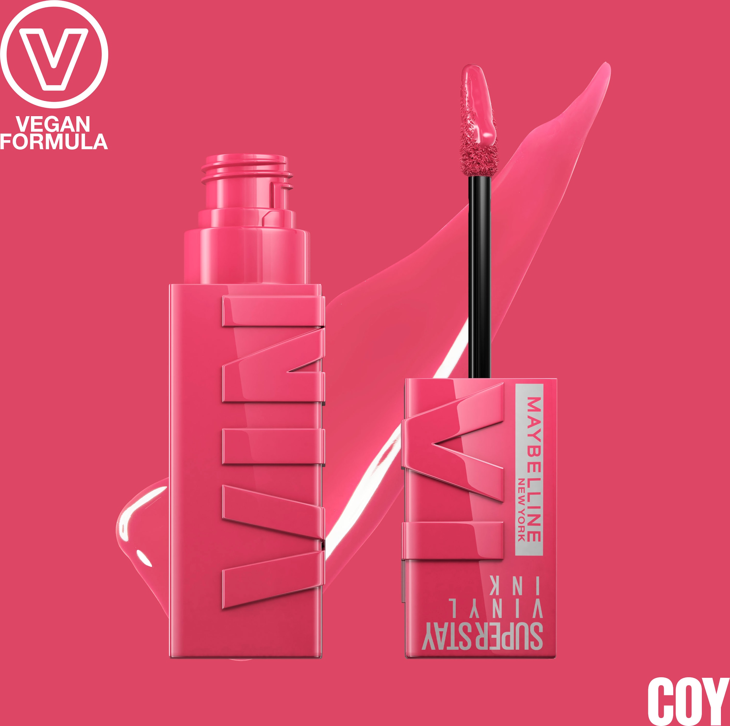 MAYBELLINE NEW YORK Lippenstift »Super Stay Vinyl Ink«, mit natürlichen Inhaltstoffen