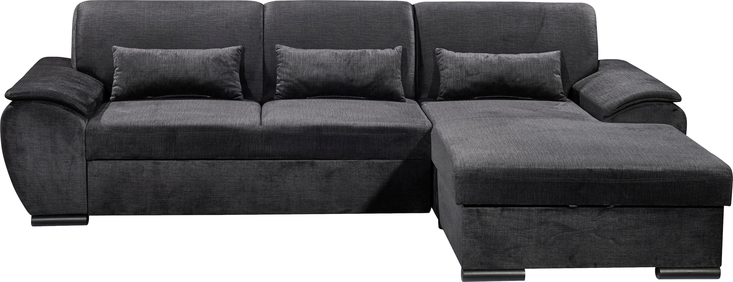 ED EXCITING DESIGN Ecksofa »Tampa L-Form«, mit Bettfunktion, Bettkasten & 3 Nierenkissen