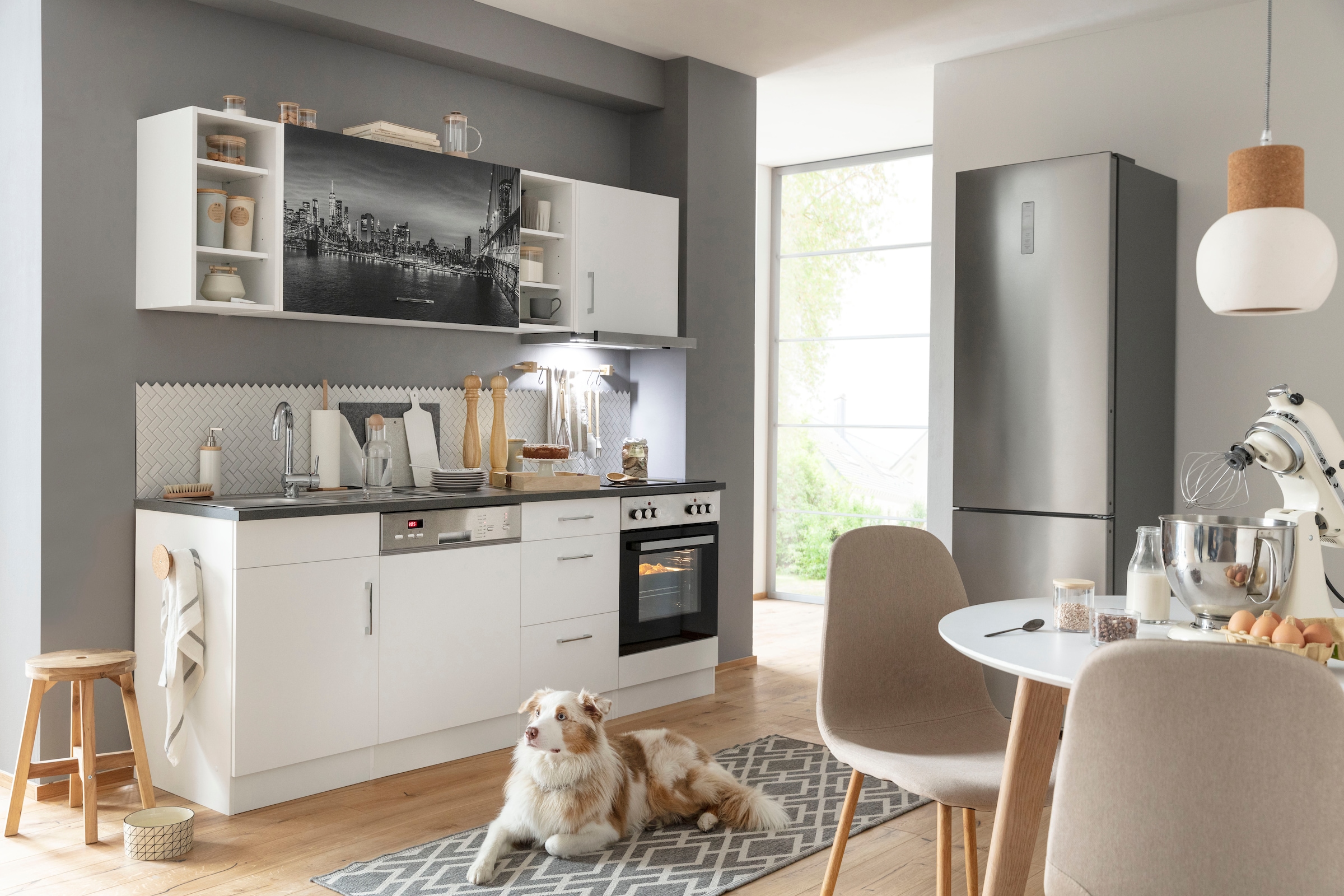 HELD MÖBEL Küchenzeile »Paris«, mit E-Geräten, Breite 220 cm bestellen |  BAUR