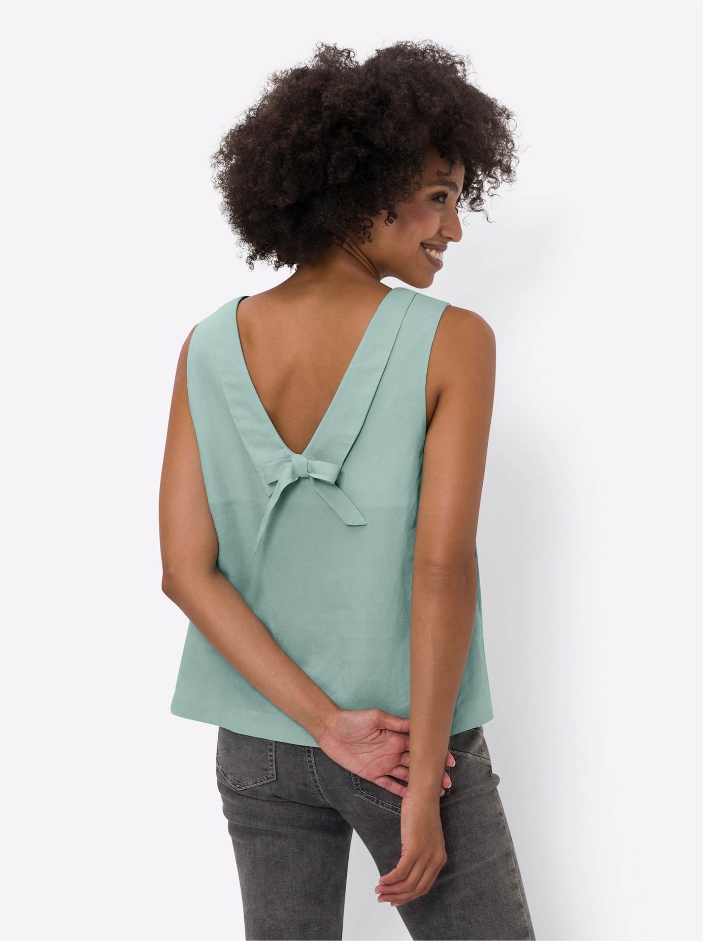 HEINE Women's Blouse Top Green Size 40 2