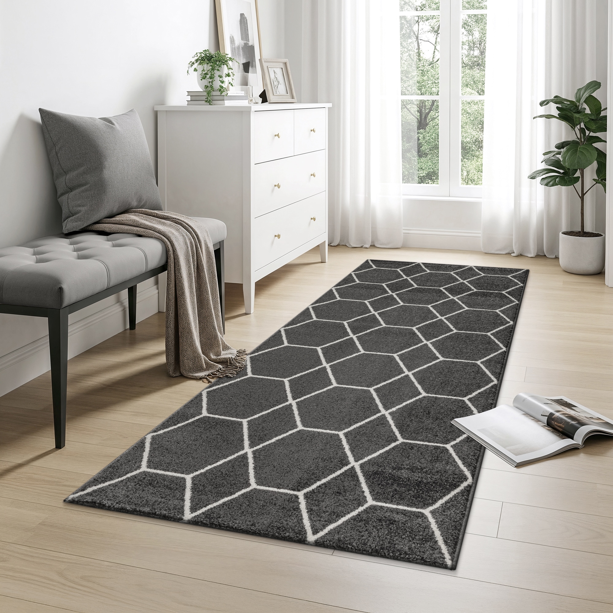 Sanat Teppich "Trellis" rechteckig 10 mm Höhe Kurzflor, skandi, boho, auch günstig online kaufen