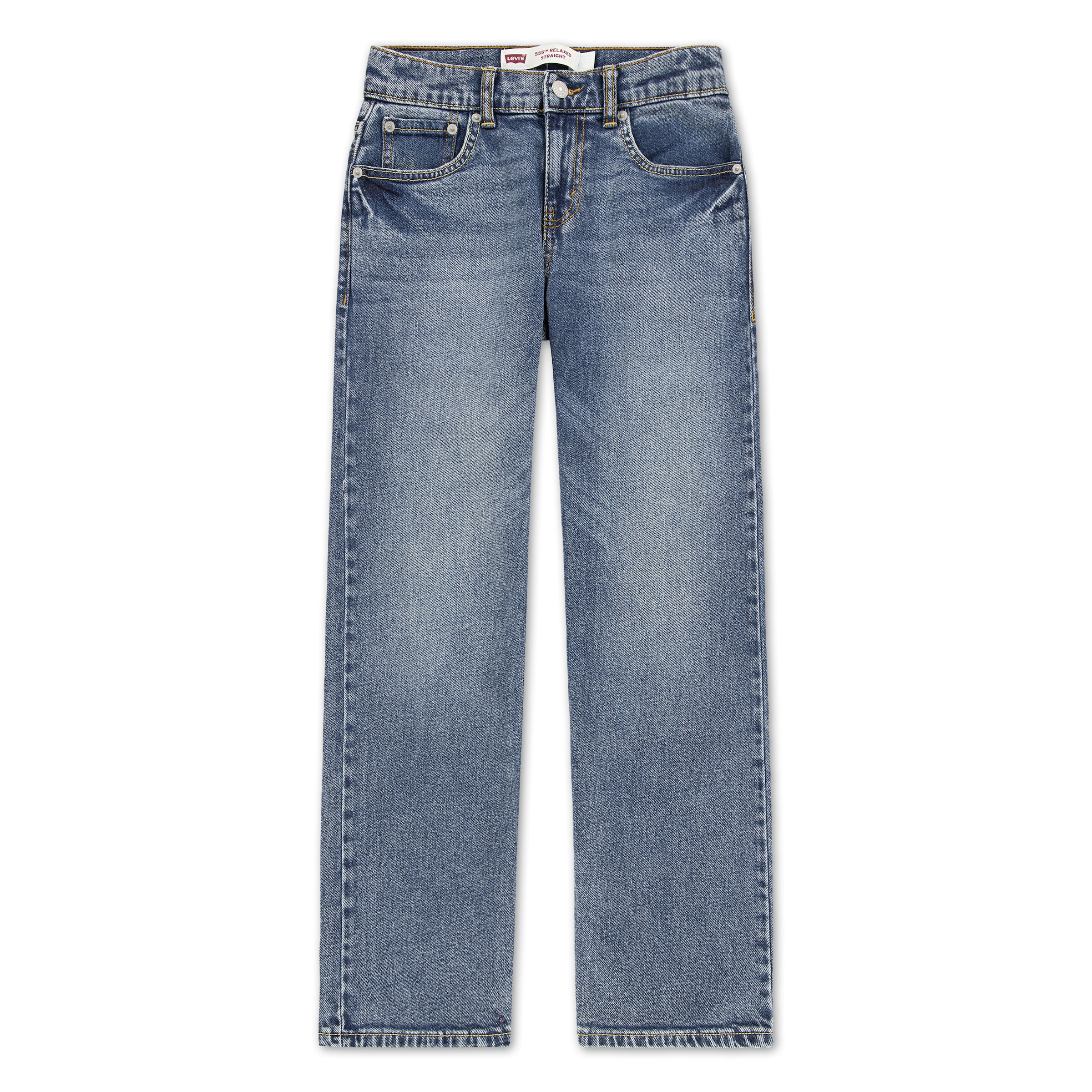 LEVI'S KIDS Kinder 5-Pocket-Jeans "LVB 555 RELAXED STRAIGHT JEANS"burbank, Gr. 6, Denim/Jeans, Obermaterial: 98% Baumwolle, 2% Elasthan, Jeans,